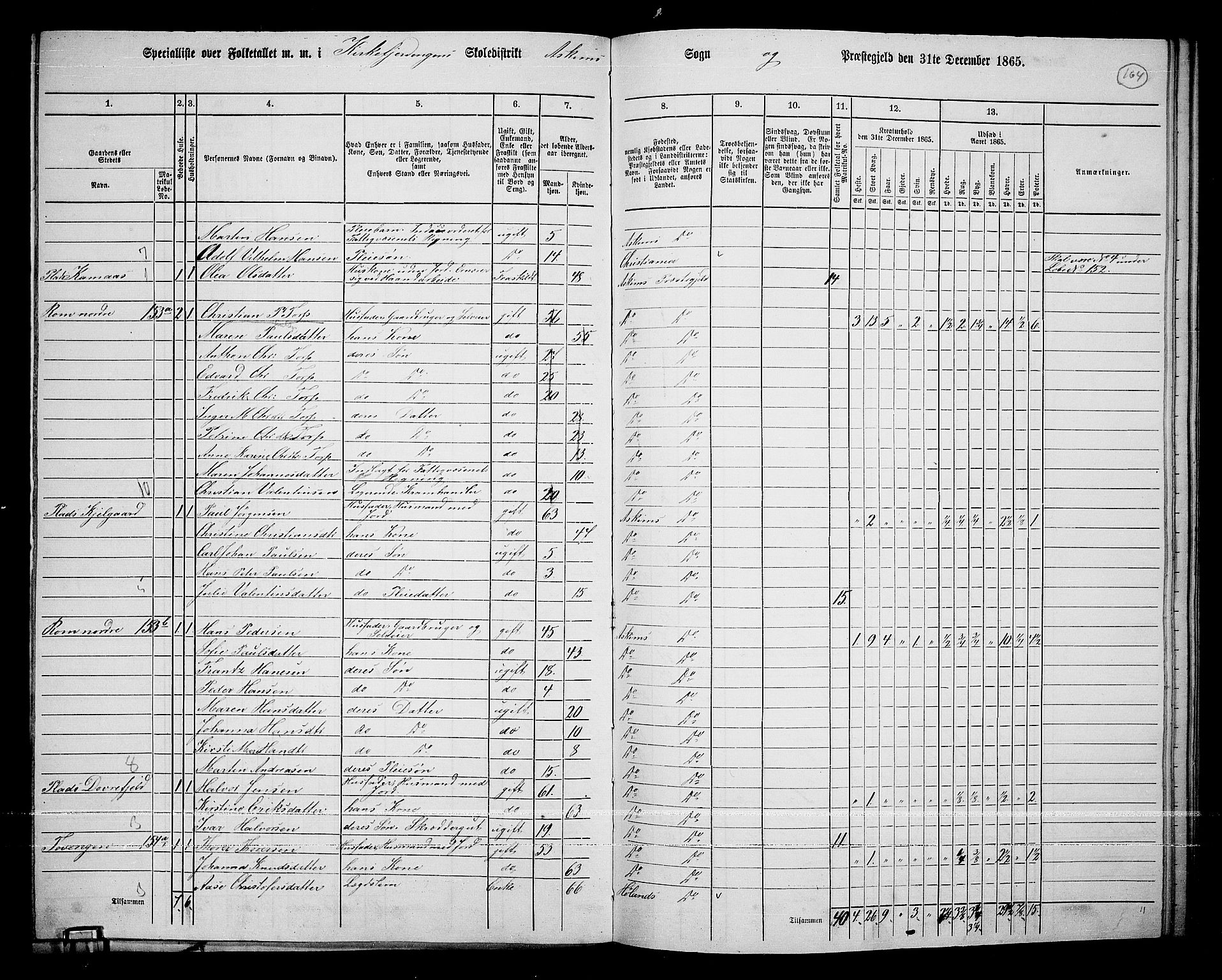 RA, 1865 census for Askim, 1865, p. 27