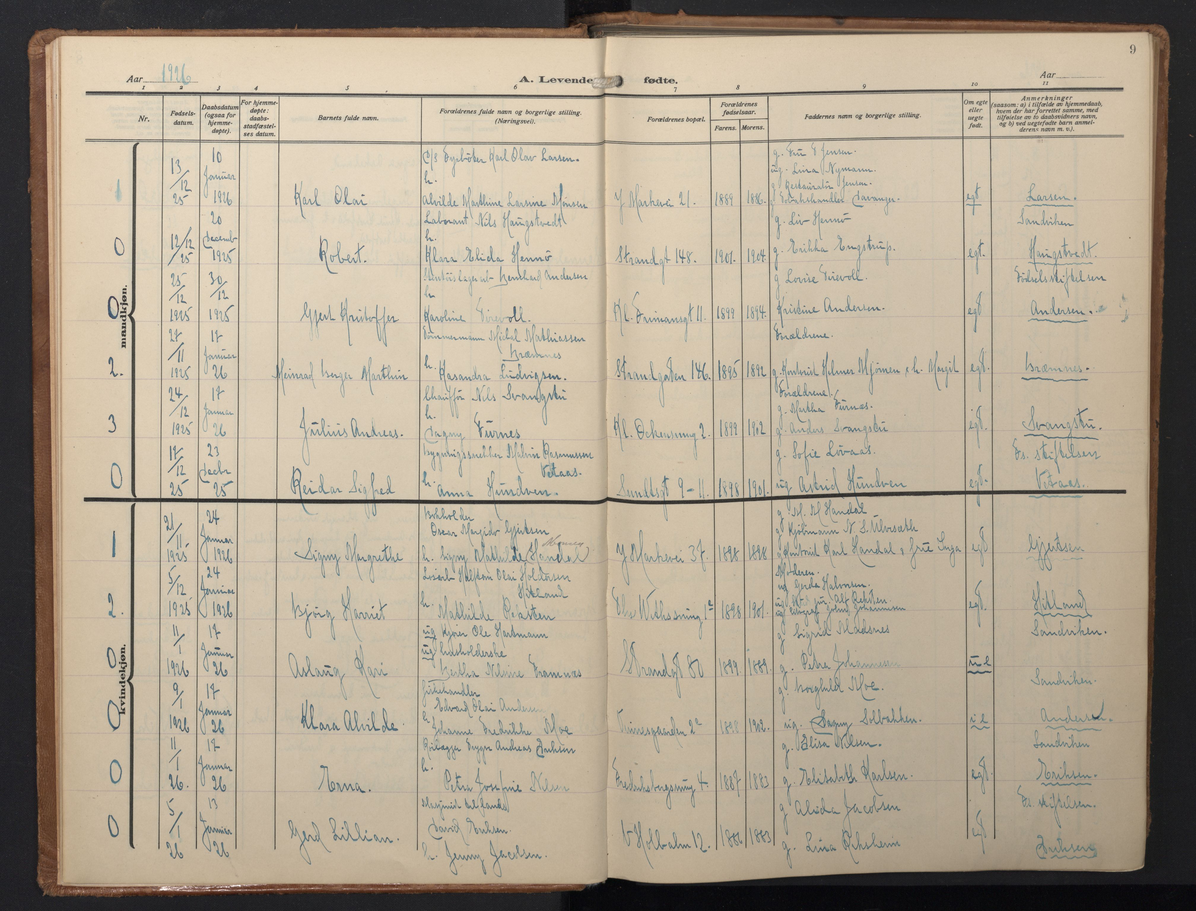 Nykirken Sokneprestembete, SAB/A-77101/H/Hab: Parish register (copy) no. B 9, 1925-1948, p. 9