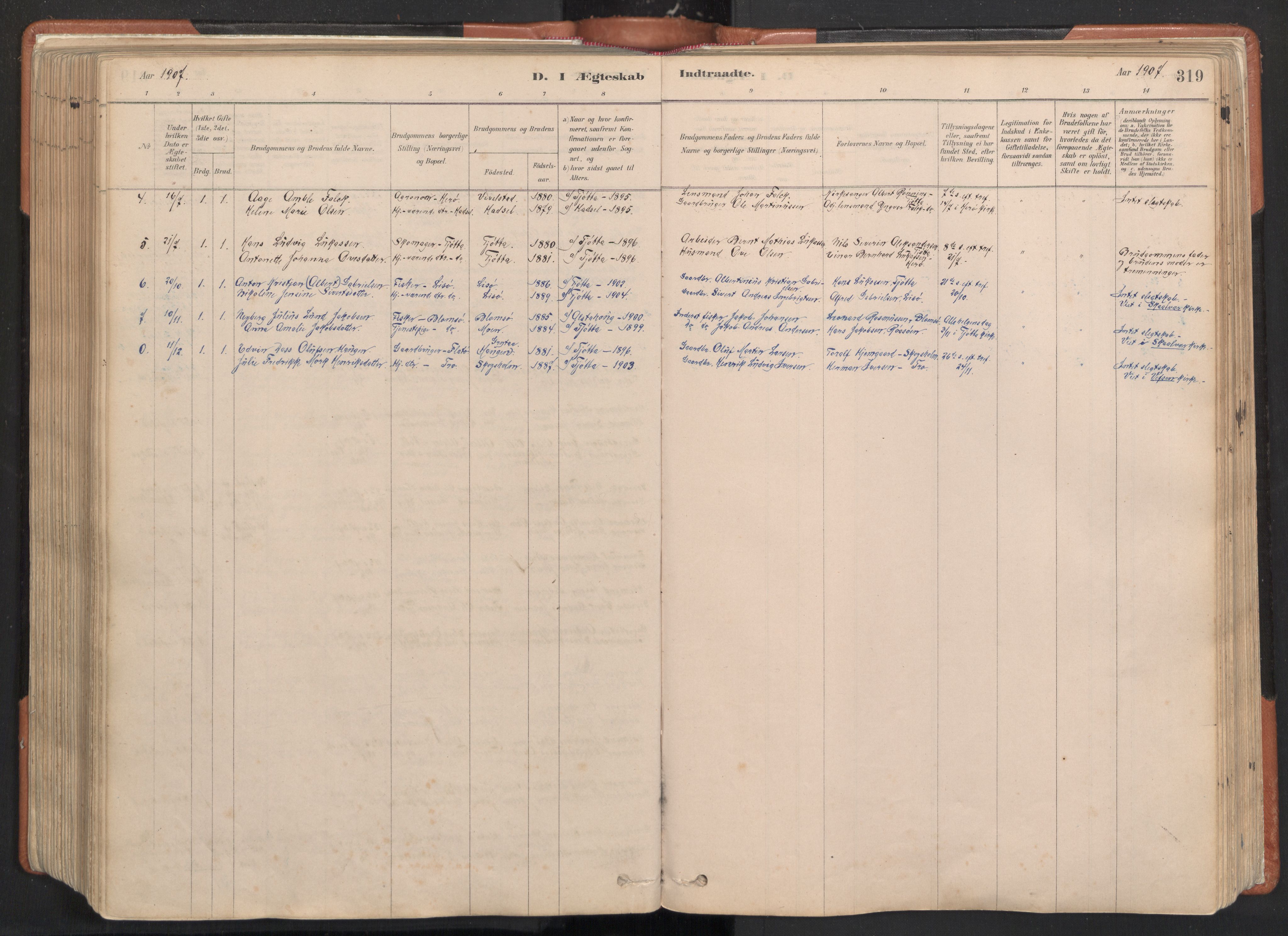 Ministerialprotokoller, klokkerbøker og fødselsregistre - Nordland, AV/SAT-A-1459/817/L0264: Parish register (official) no. 817A04, 1878-1907, p. 319