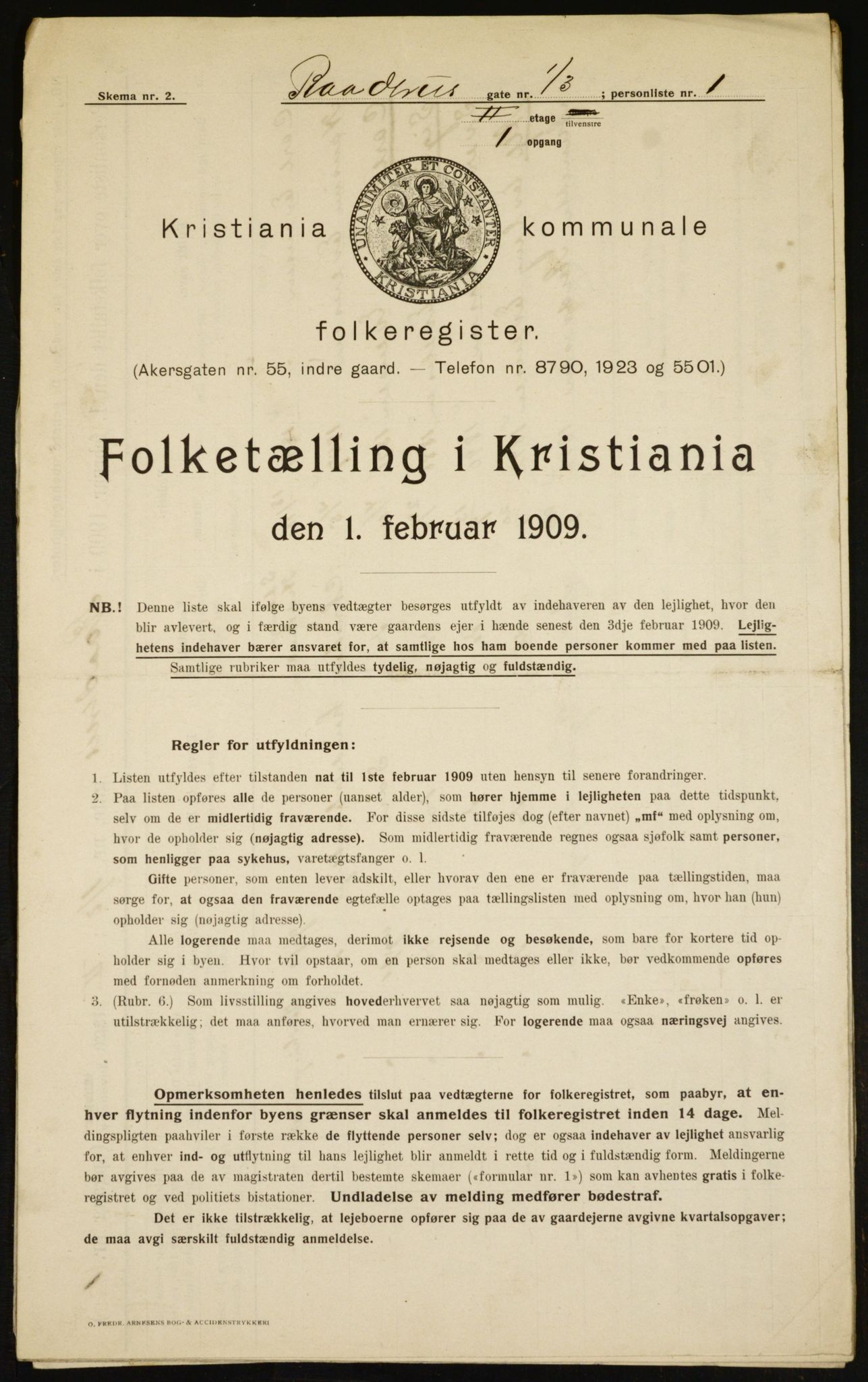 OBA, Municipal Census 1909 for Kristiania, 1909, p. 78242