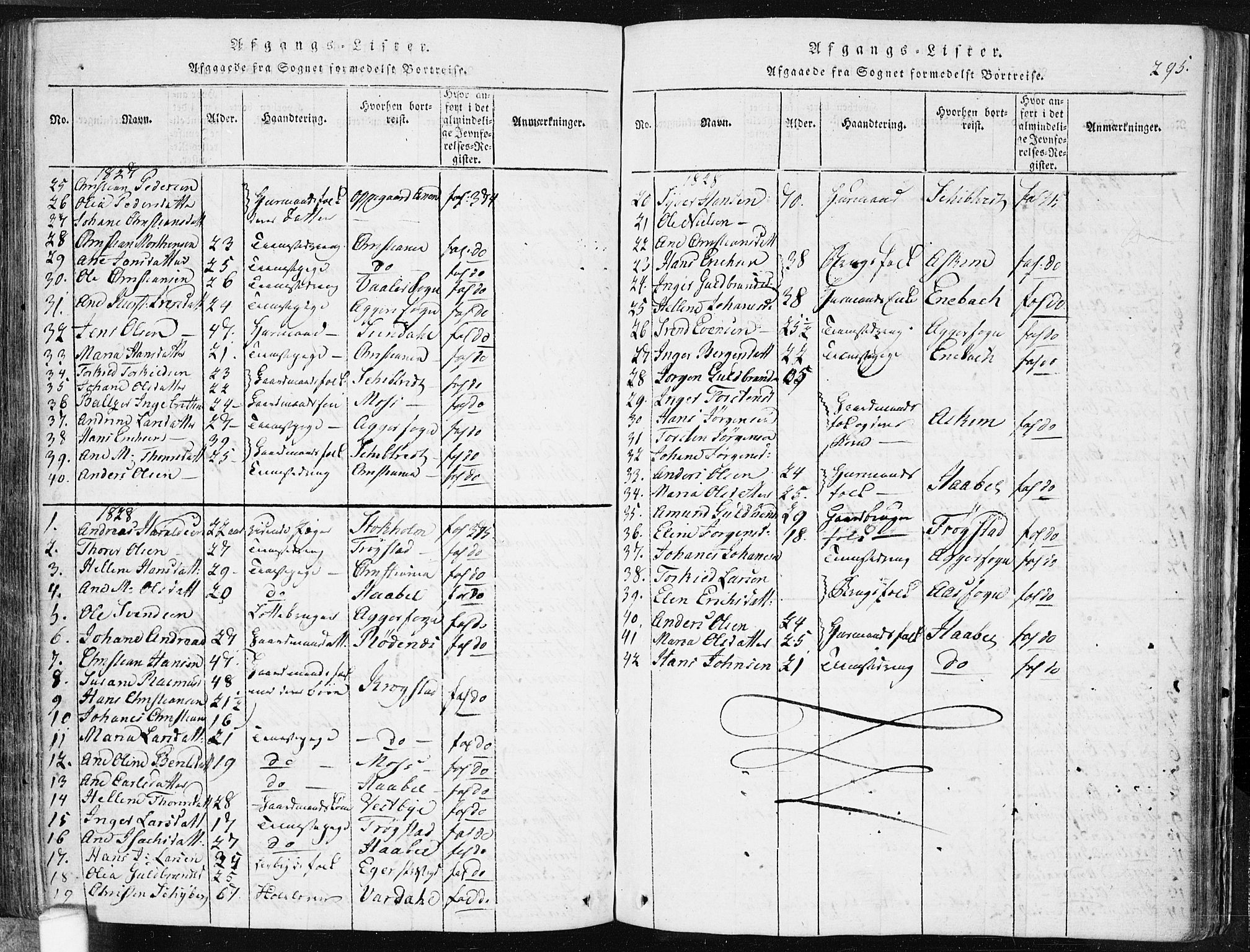 Spydeberg prestekontor Kirkebøker, AV/SAO-A-10924/F/Fa/L0004: Parish register (official) no. I 4, 1814-1841, p. 295