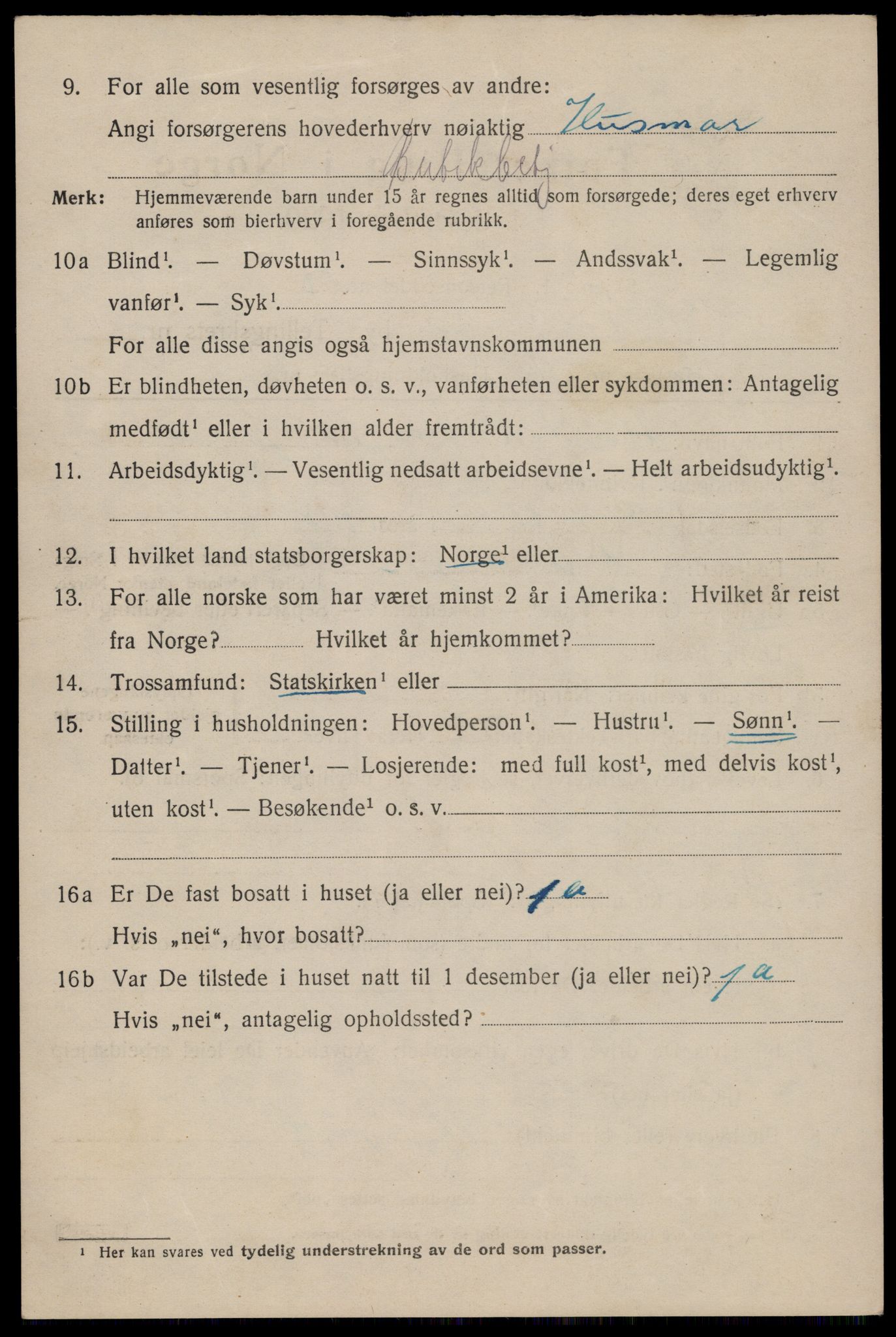 SAST, 1920 census for Stavanger, 1920, p. 73141