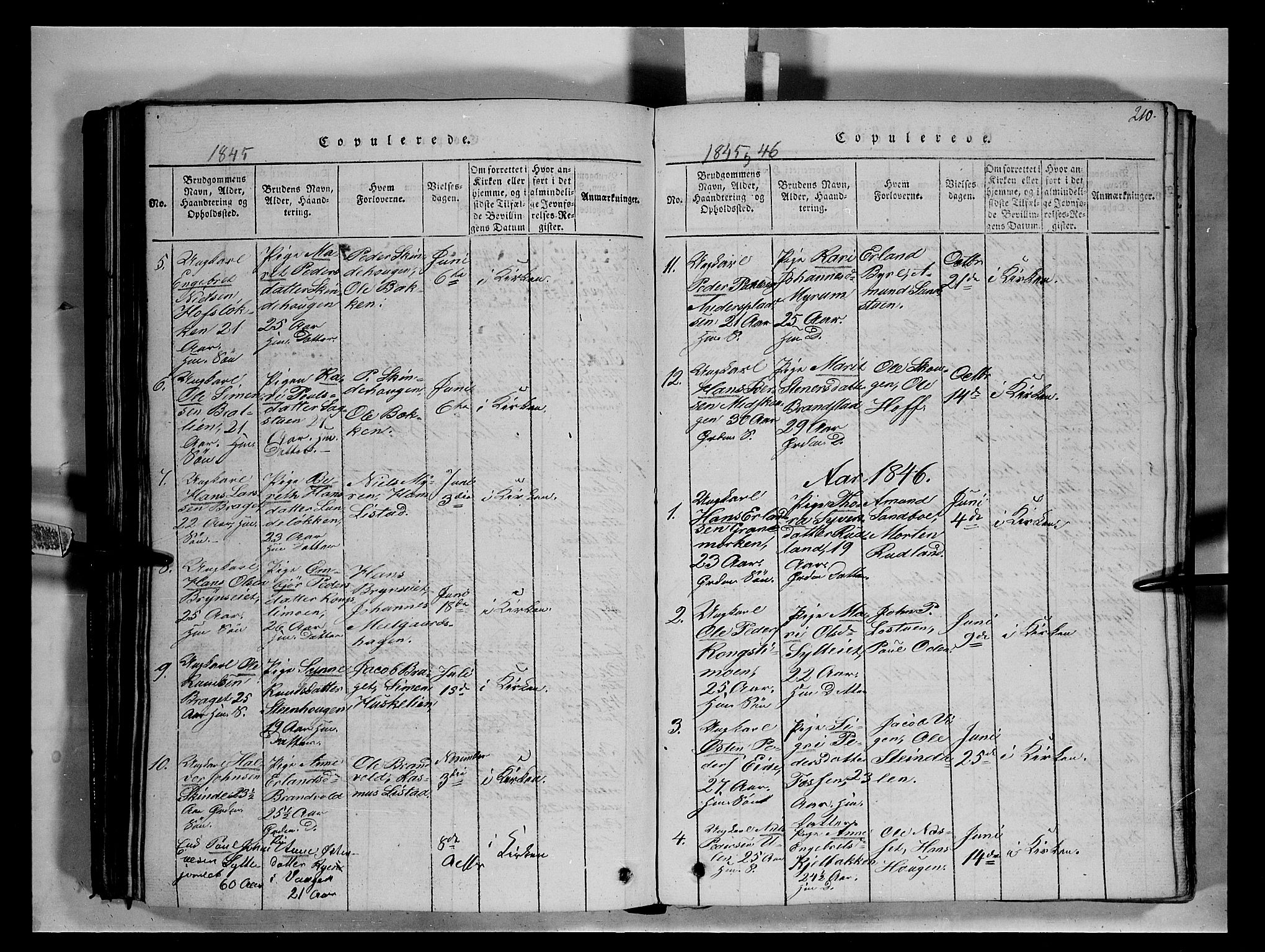Fron prestekontor, SAH/PREST-078/H/Ha/Hab/L0004: Parish register (copy) no. 4, 1816-1850, p. 210