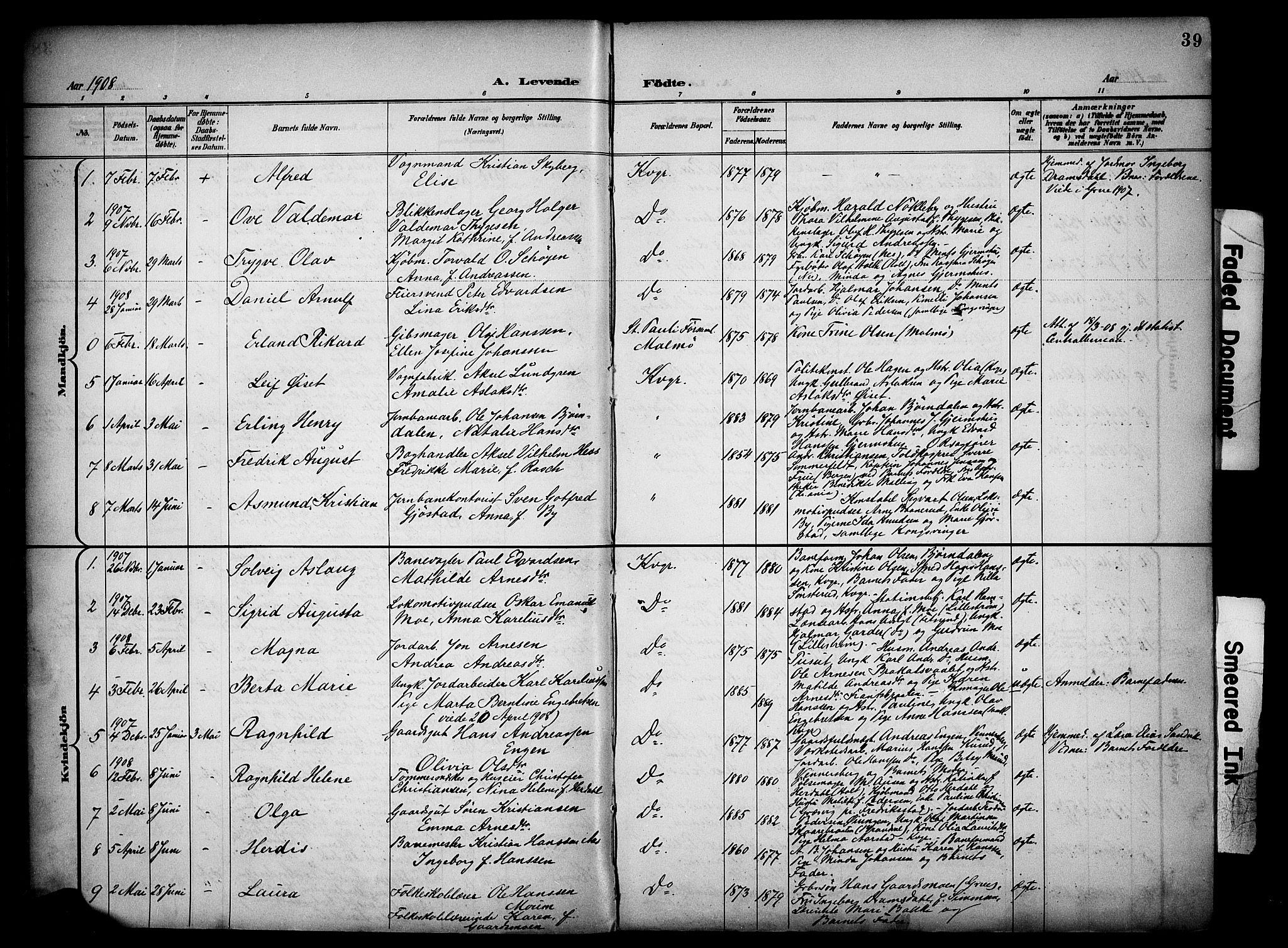 Vinger prestekontor, AV/SAH-PREST-024/H/Ha/Haa/L0016: Parish register (official) no. 16, 1898-1920, p. 39