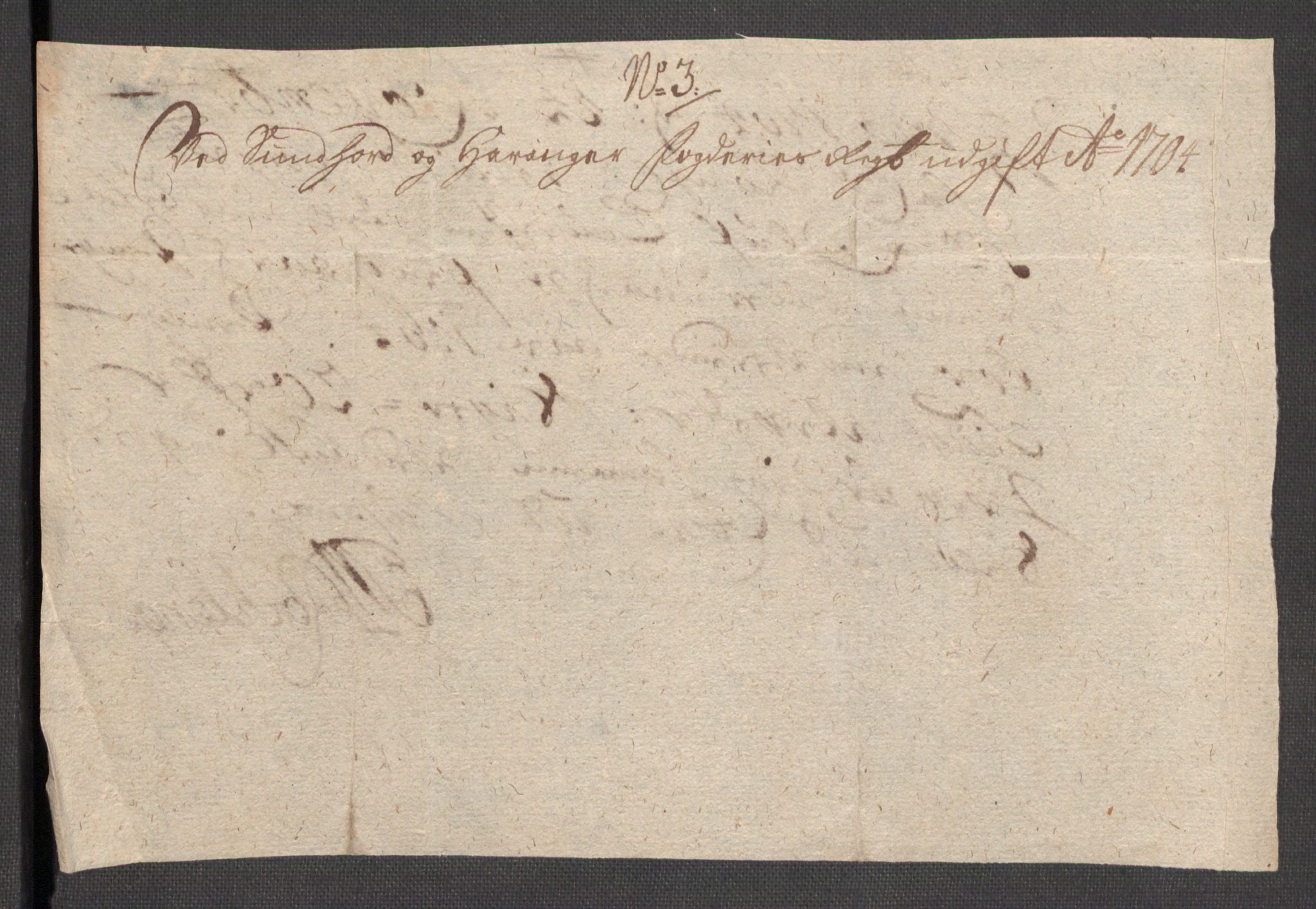 Rentekammeret inntil 1814, Reviderte regnskaper, Fogderegnskap, AV/RA-EA-4092/R48/L2982: Fogderegnskap Sunnhordland og Hardanger, 1704, p. 218