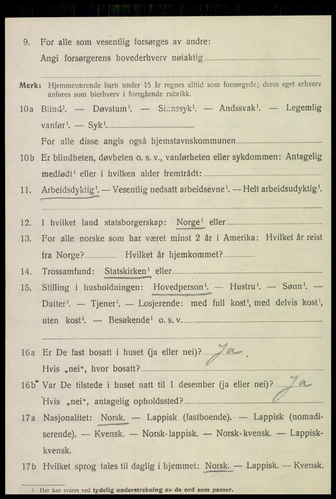 SAT, 1920 census for Vikna, 1920, p. 1144