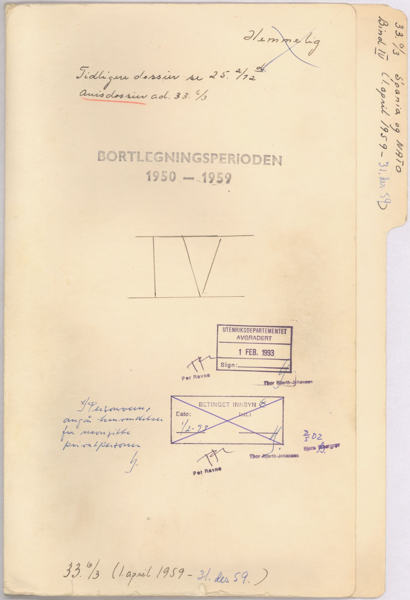 Utenriksdepartementet, RA/S-2259, 1951-1959, p. 1