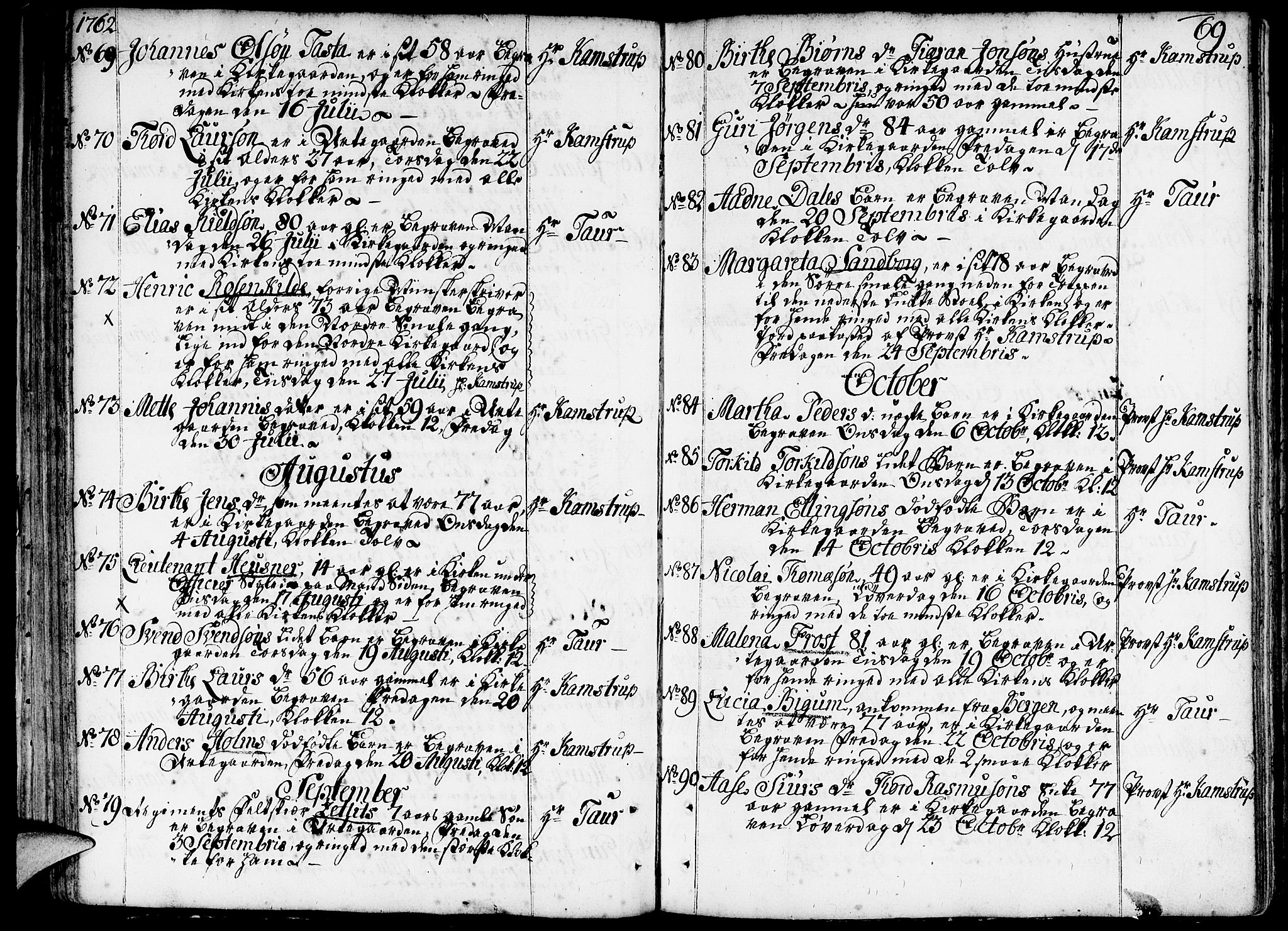 Domkirken sokneprestkontor, SAST/A-101812/001/30/30BA/L0005: Parish register (official) no. A 5, 1744-1788, p. 69
