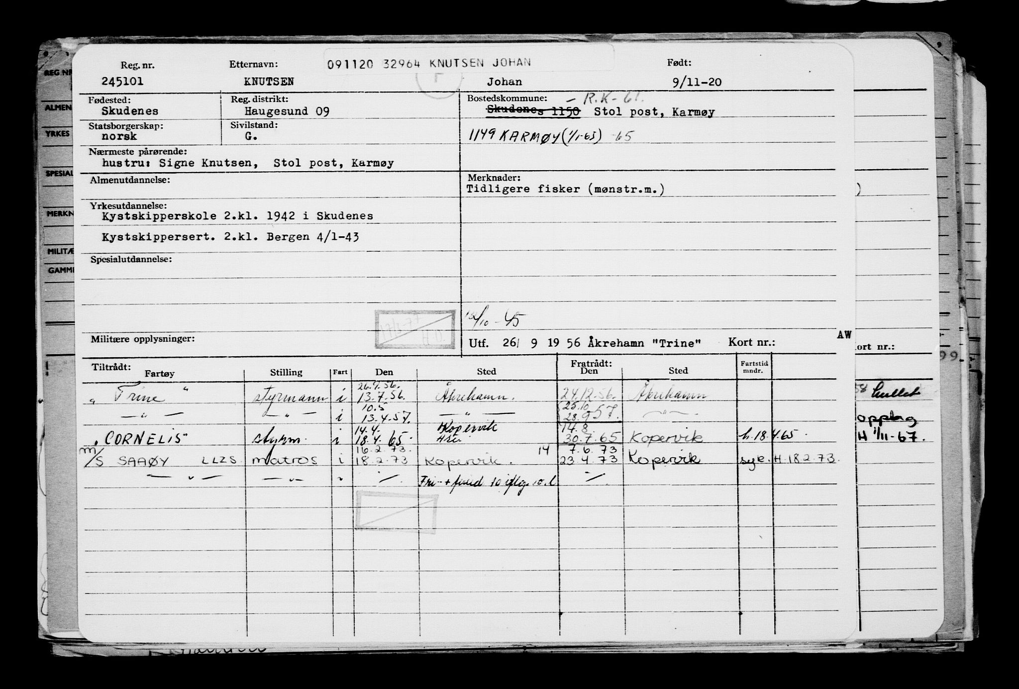 Direktoratet for sjømenn, AV/RA-S-3545/G/Gb/L0187: Hovedkort, 1920, p. 222