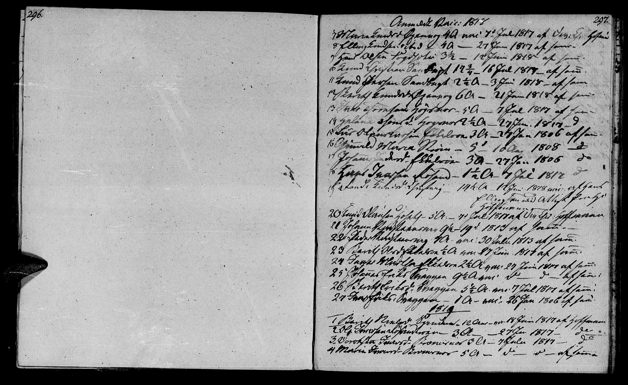 Ministerialprotokoller, klokkerbøker og fødselsregistre - Møre og Romsdal, SAT/A-1454/569/L0817: Parish register (official) no. 569A03, 1805-1819, p. 296-297