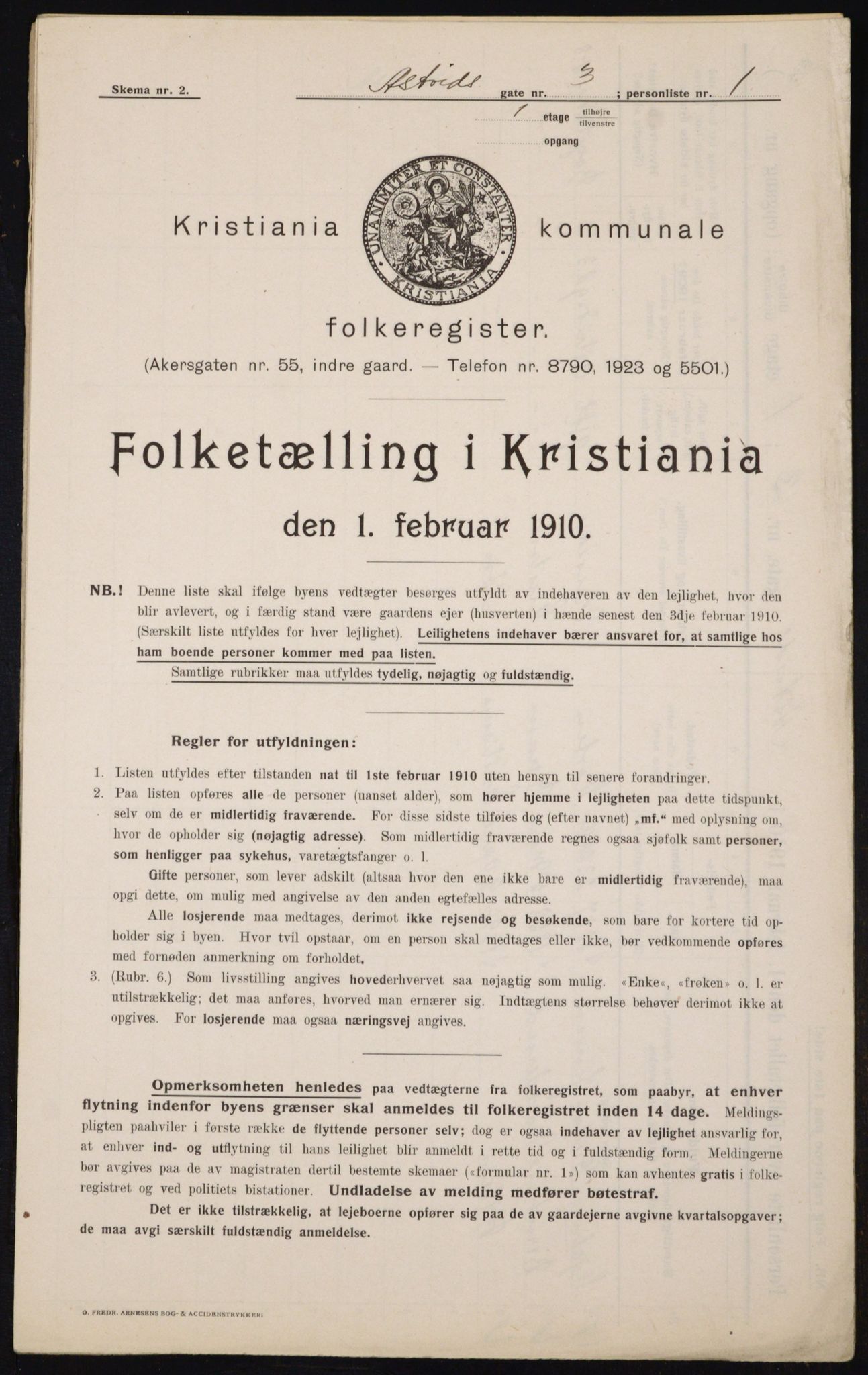 OBA, Municipal Census 1910 for Kristiania, 1910, p. 2339