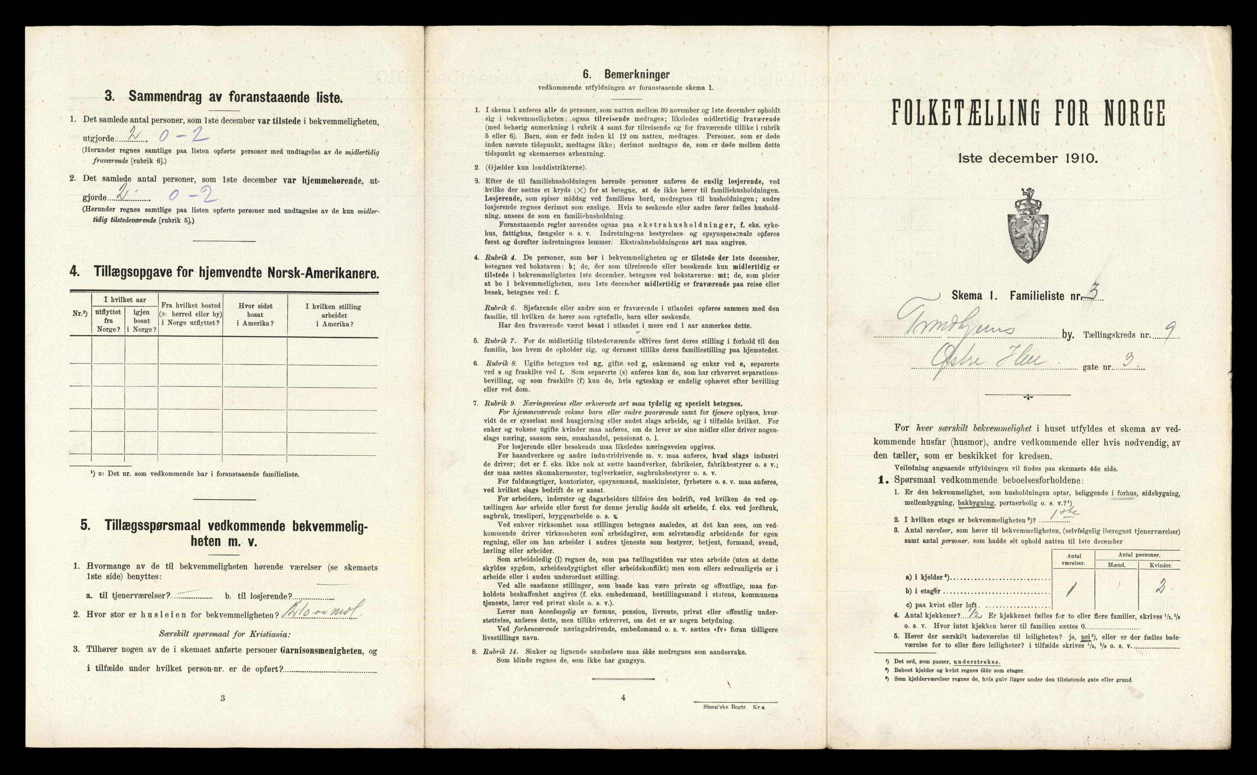 RA, 1910 census for Trondheim, 1910, p. 3319