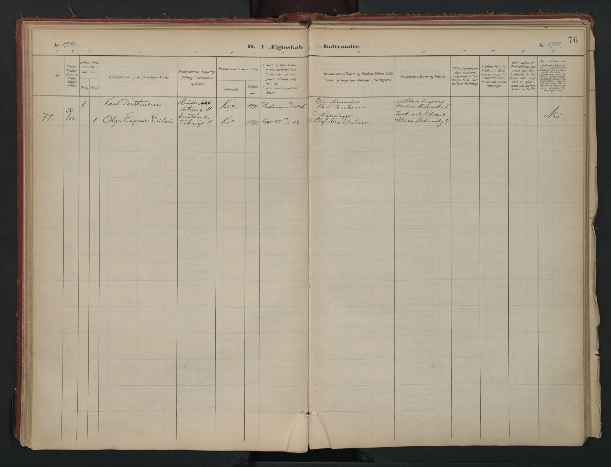 Vålerengen prestekontor Kirkebøker, AV/SAO-A-10878/F/Fa/L0002: Parish register (official) no. 2, 1899-1924, p. 76