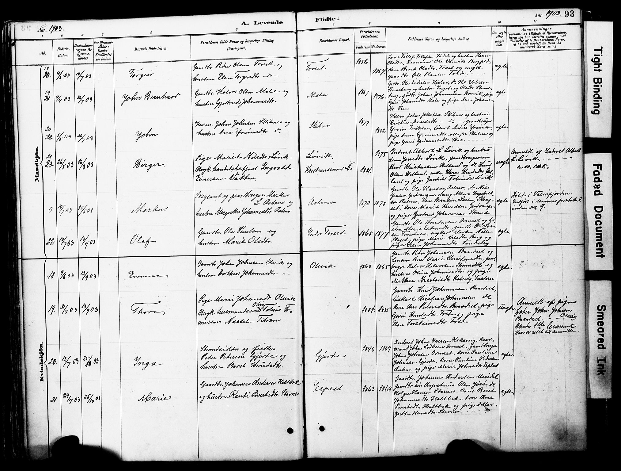 Ministerialprotokoller, klokkerbøker og fødselsregistre - Møre og Romsdal, AV/SAT-A-1454/578/L0907: Parish register (official) no. 578A06, 1887-1904, p. 93