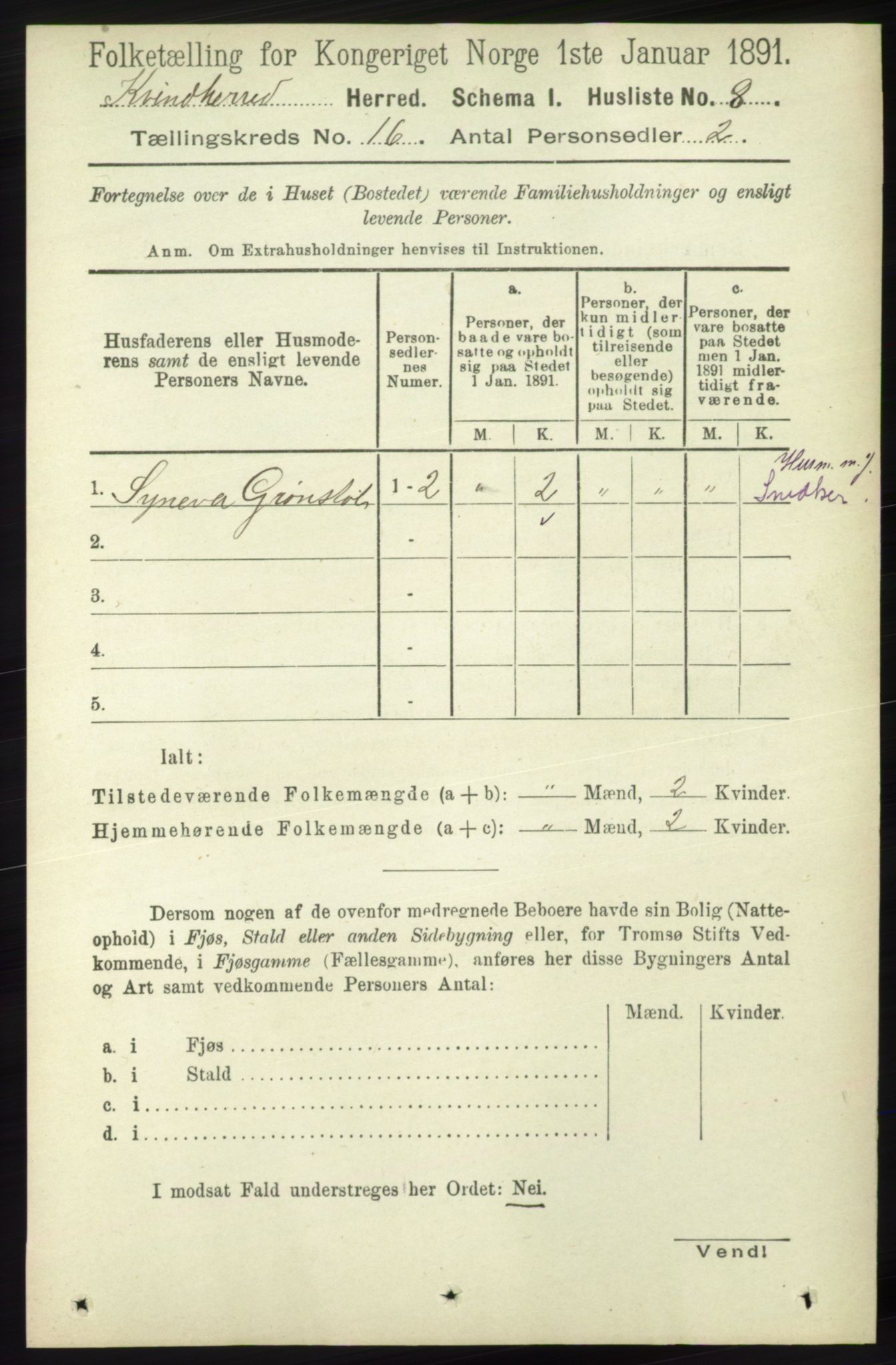 RA, 1891 census for 1224 Kvinnherad, 1891, p. 5381