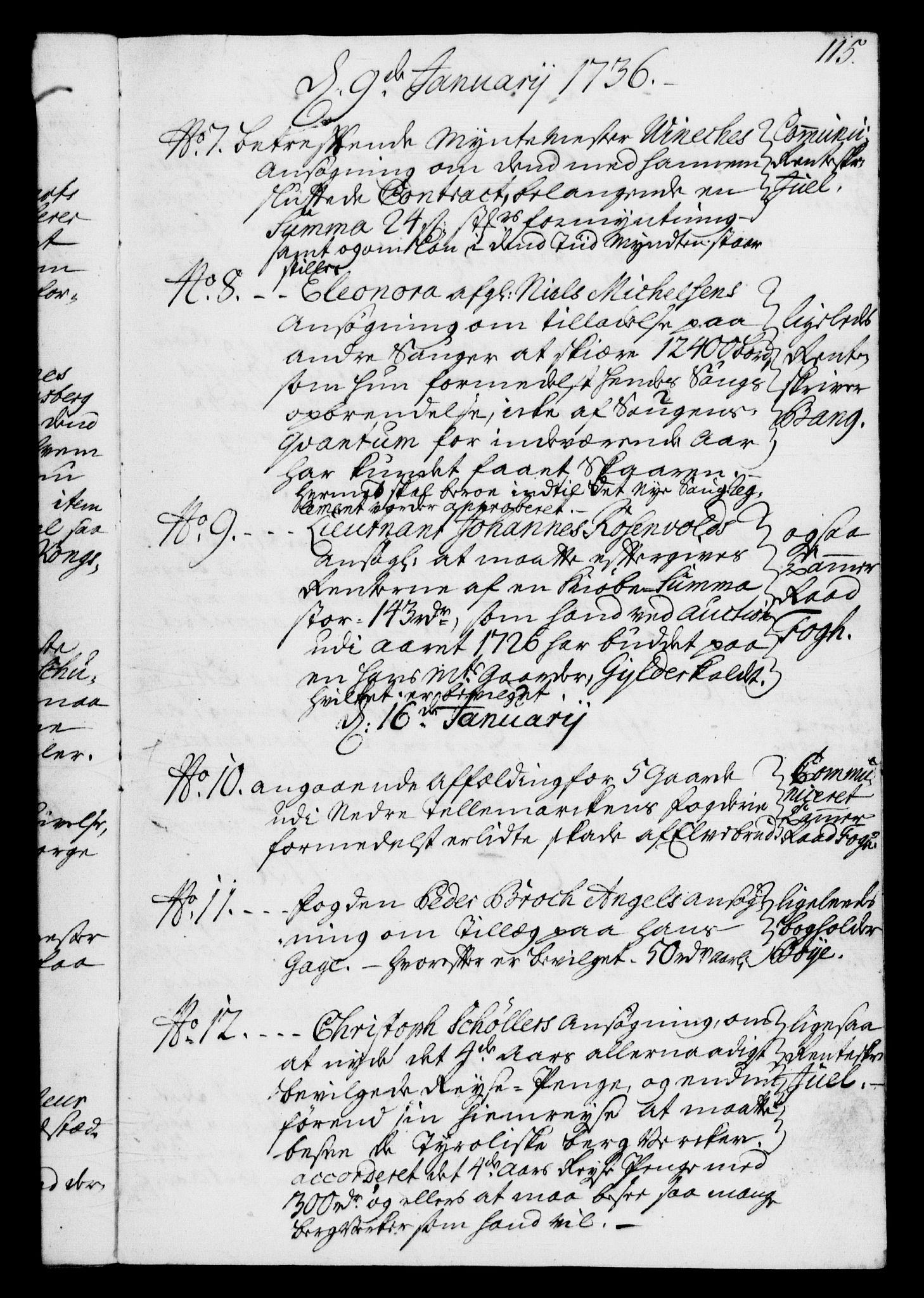 Rentekammeret, Kammerkanselliet, RA/EA-3111/G/Gf/Gfb/L0003: Register til norske relasjons- og resolusjonsprotokoller (merket RK 52.98), 1729-1736, p. 115