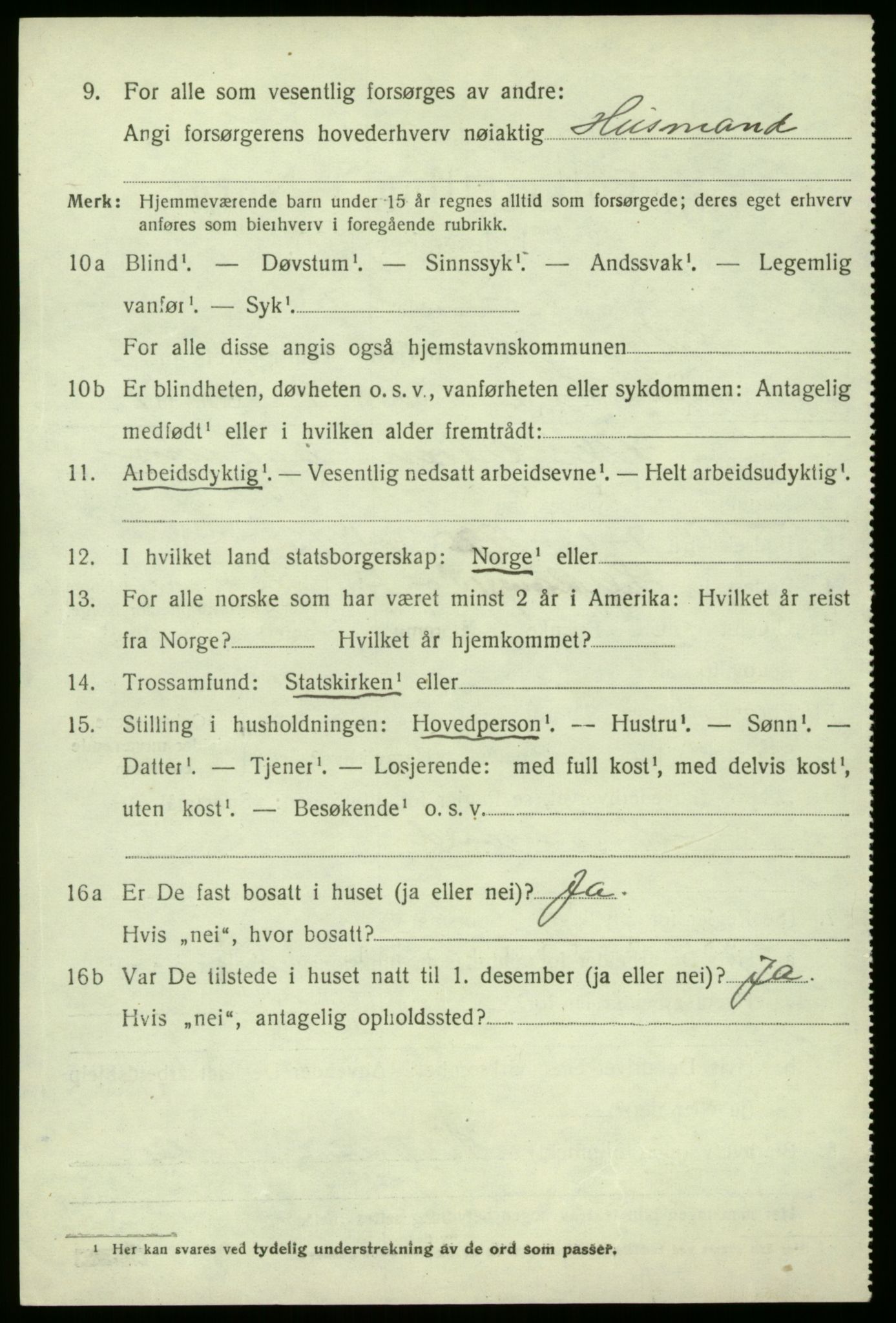 SAB, 1920 census for Leikanger, 1920, p. 1407