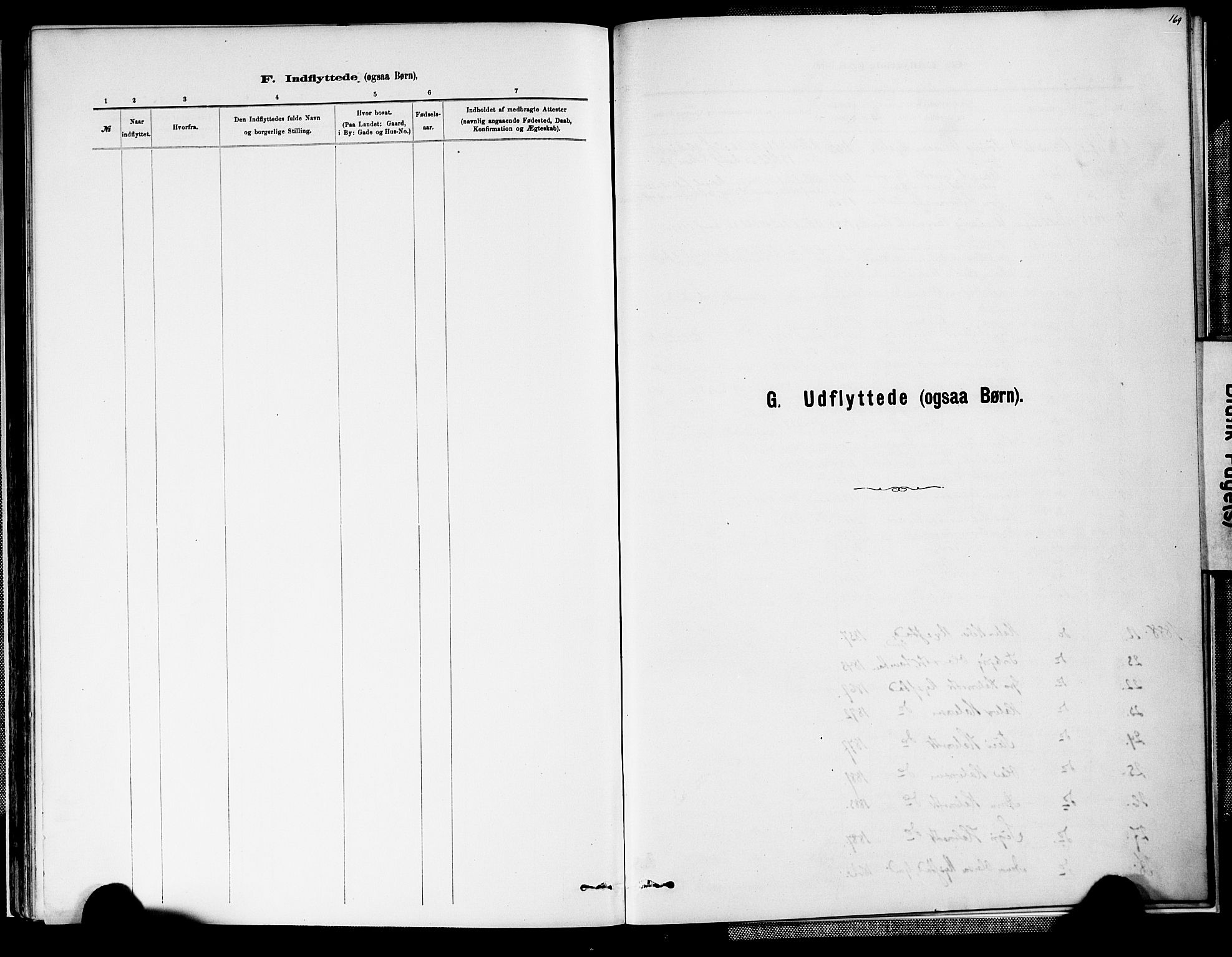 Valle sokneprestkontor, SAK/1111-0044/F/Fa/Fab/L0001: Parish register (official) no. A 1, 1882-1910, p. 169