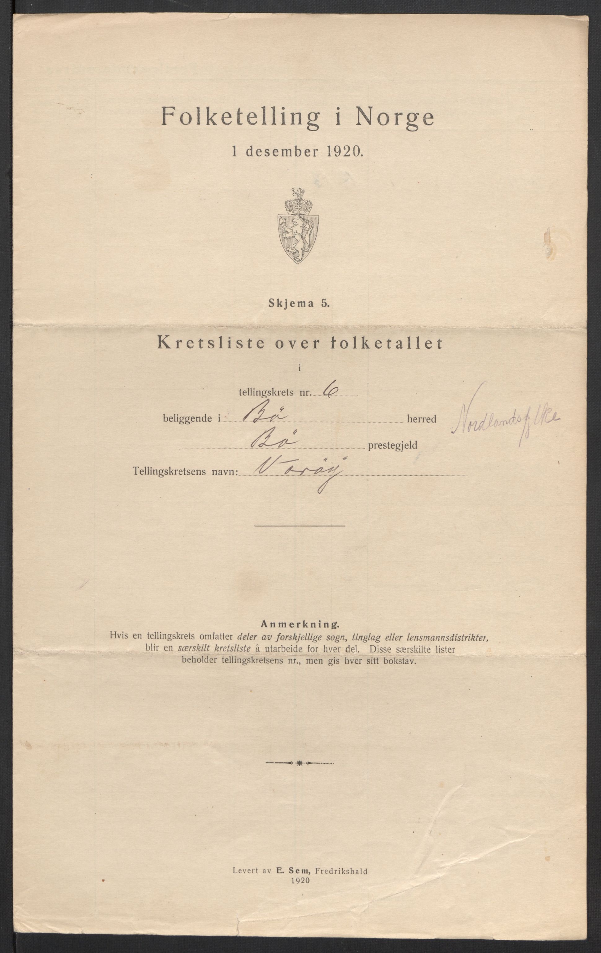 SAT, 1920 census for Bø, 1920, p. 28