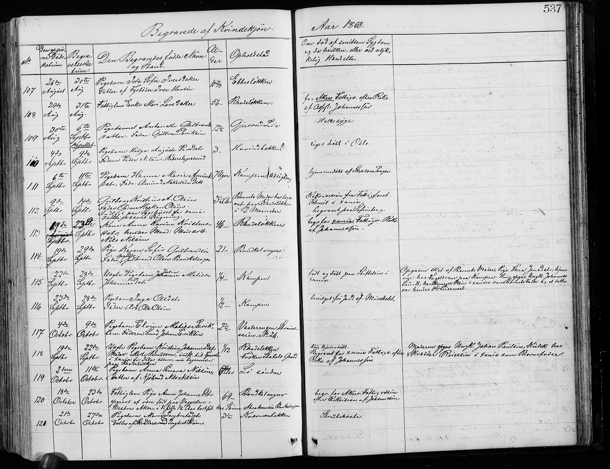 Østre Aker prestekontor Kirkebøker, AV/SAO-A-10840/G/Ga/L0003: Parish register (copy) no. I 3, 1868-1913, p. 537