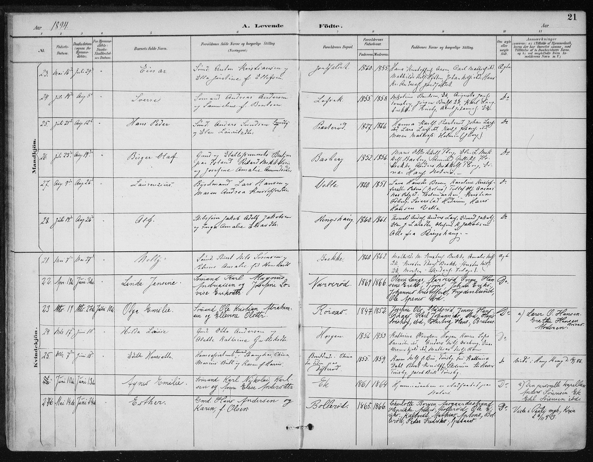 Sem kirkebøker, AV/SAKO-A-5/F/Fb/L0005: Parish register (official) no. II 5, 1892-1904, p. 21