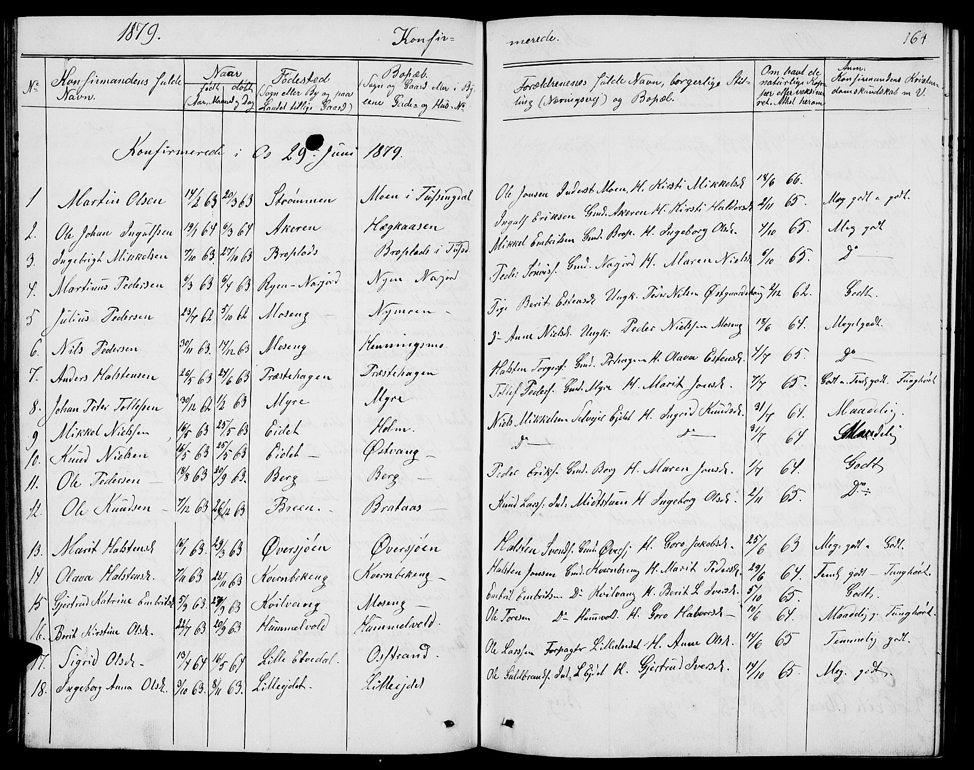 Tolga prestekontor, AV/SAH-PREST-062/L/L0004: Parish register (copy) no. 4, 1845-1887, p. 164