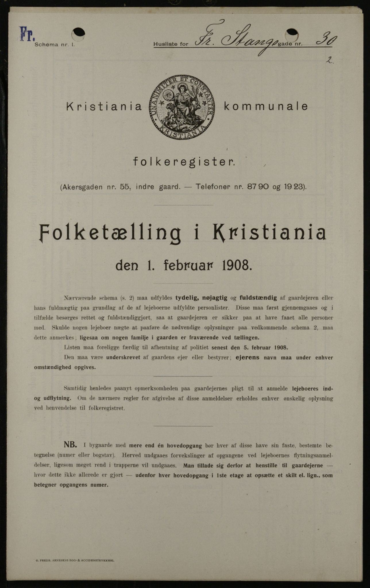 OBA, Municipal Census 1908 for Kristiania, 1908, p. 24084