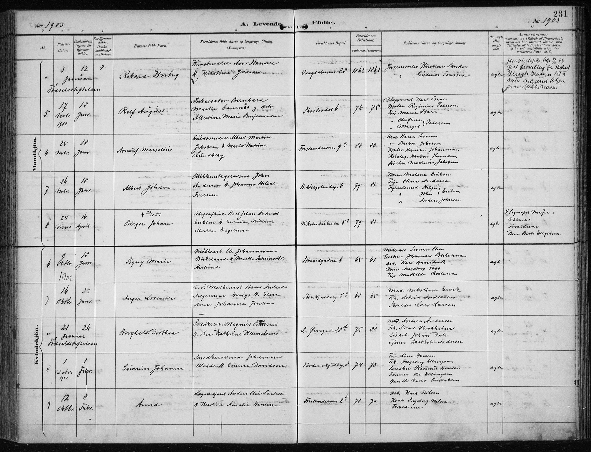 Korskirken sokneprestembete, AV/SAB-A-76101/H/Hab: Parish register (copy) no. B 10, 1896-1905, p. 231