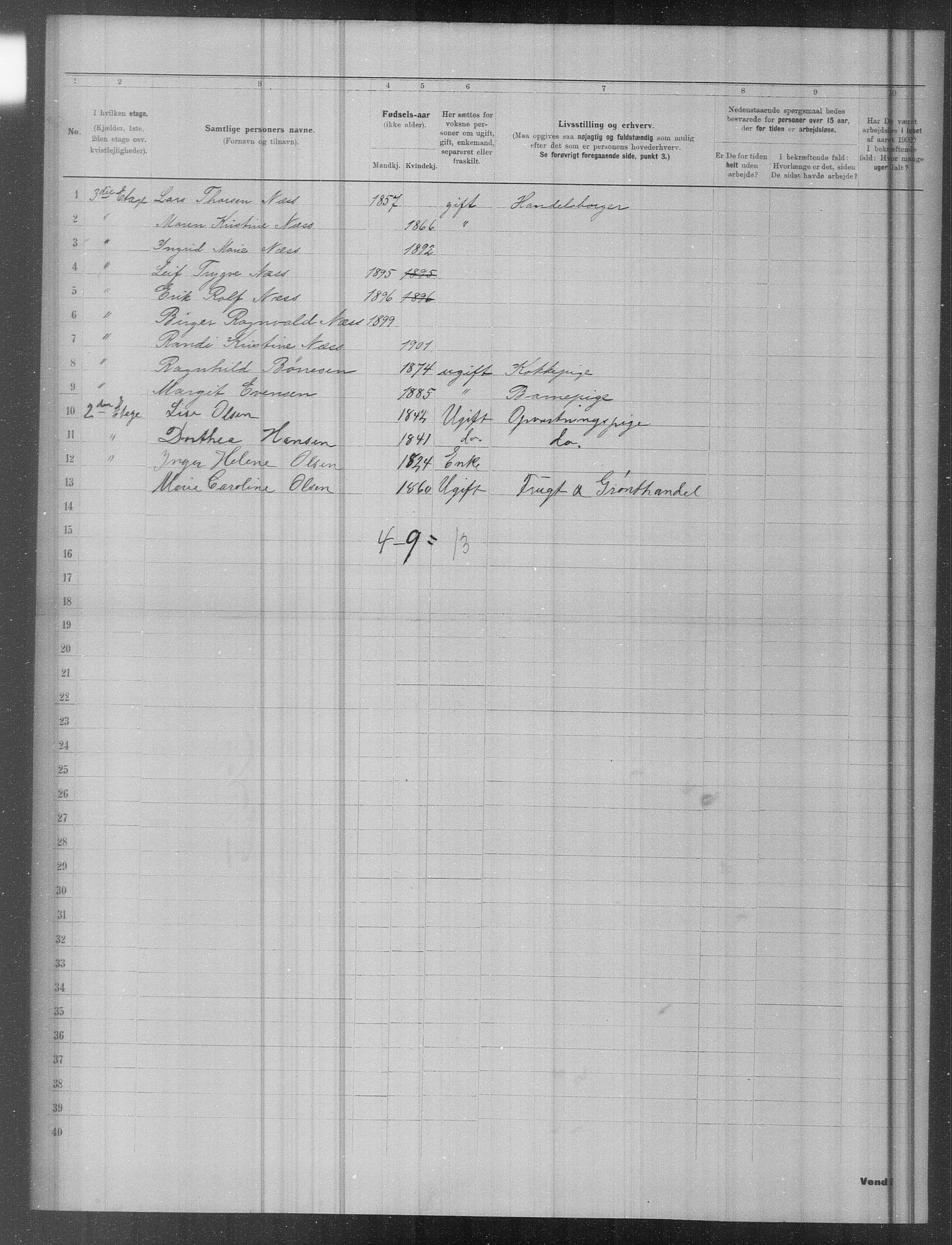 OBA, Municipal Census 1902 for Kristiania, 1902, p. 20197