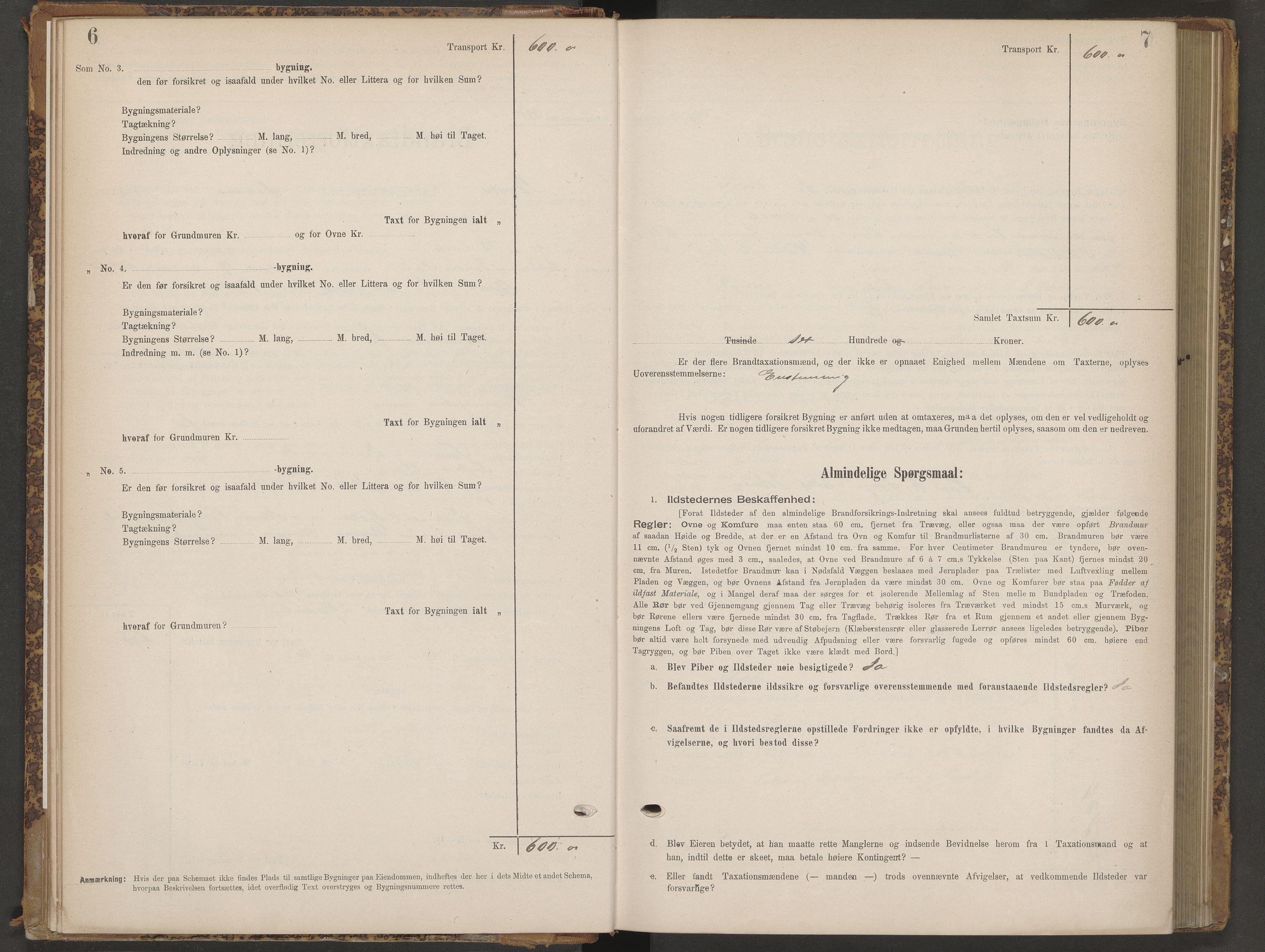 Norges Brannkasse Arendal, AV/SAK-2241-0002/F/Fa/L0024: Branntakstprotokoll nr. 22 for Barbu med gnr./bnr.register, 1895-1901