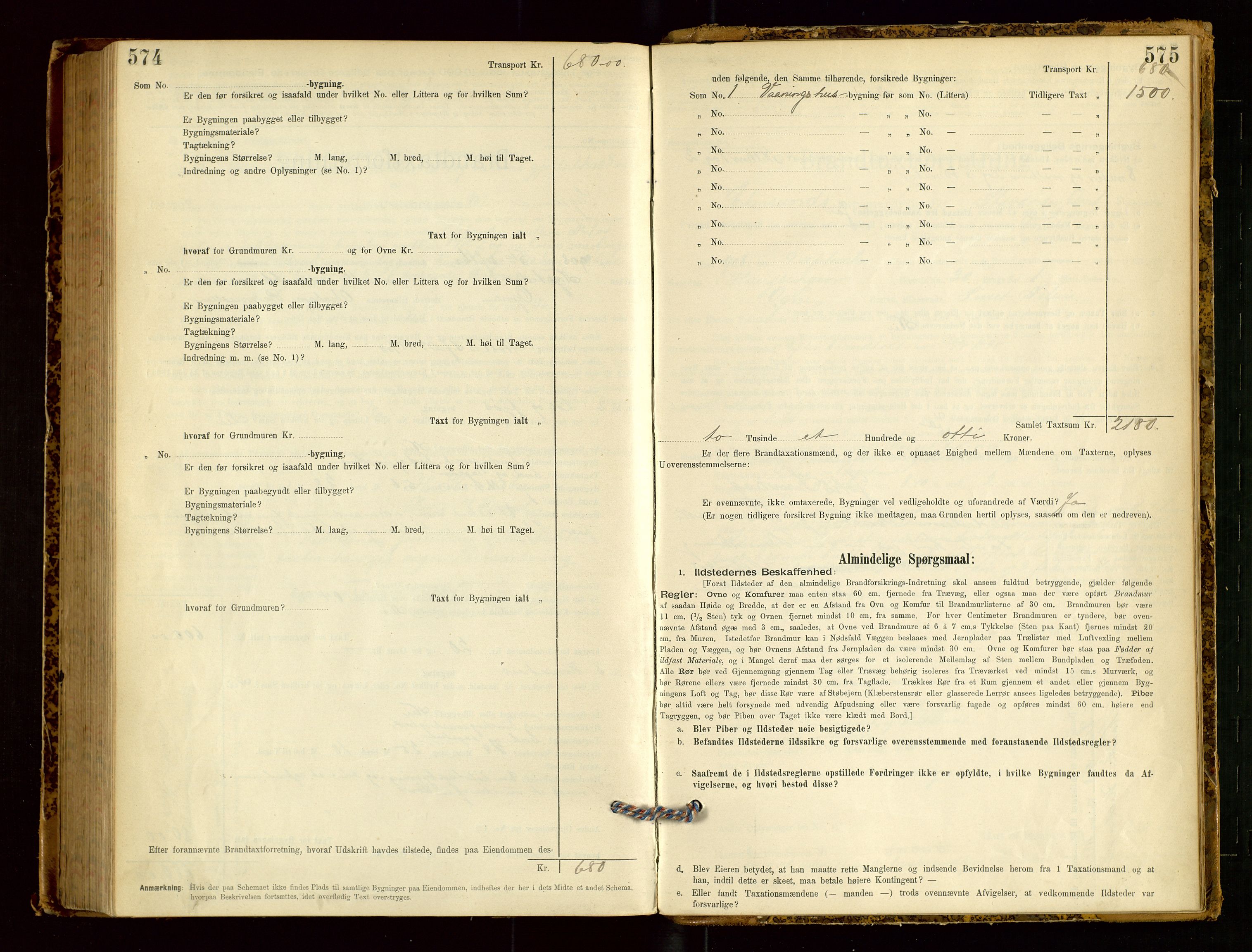 Eigersund lensmannskontor, AV/SAST-A-100171/Gob/L0001: Skjemaprotokoll, 1894-1909, p. 574-575