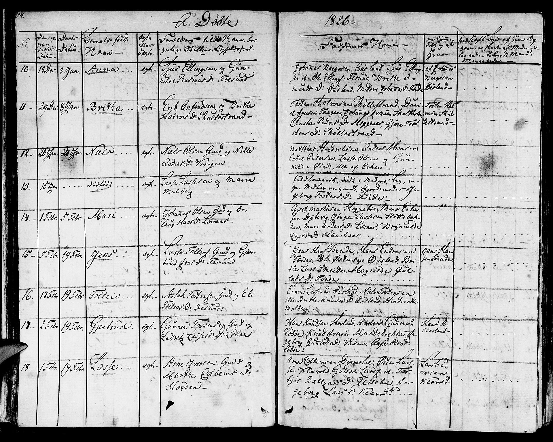 Lavik sokneprestembete, AV/SAB-A-80901: Parish register (official) no. A 2I, 1821-1842, p. 34