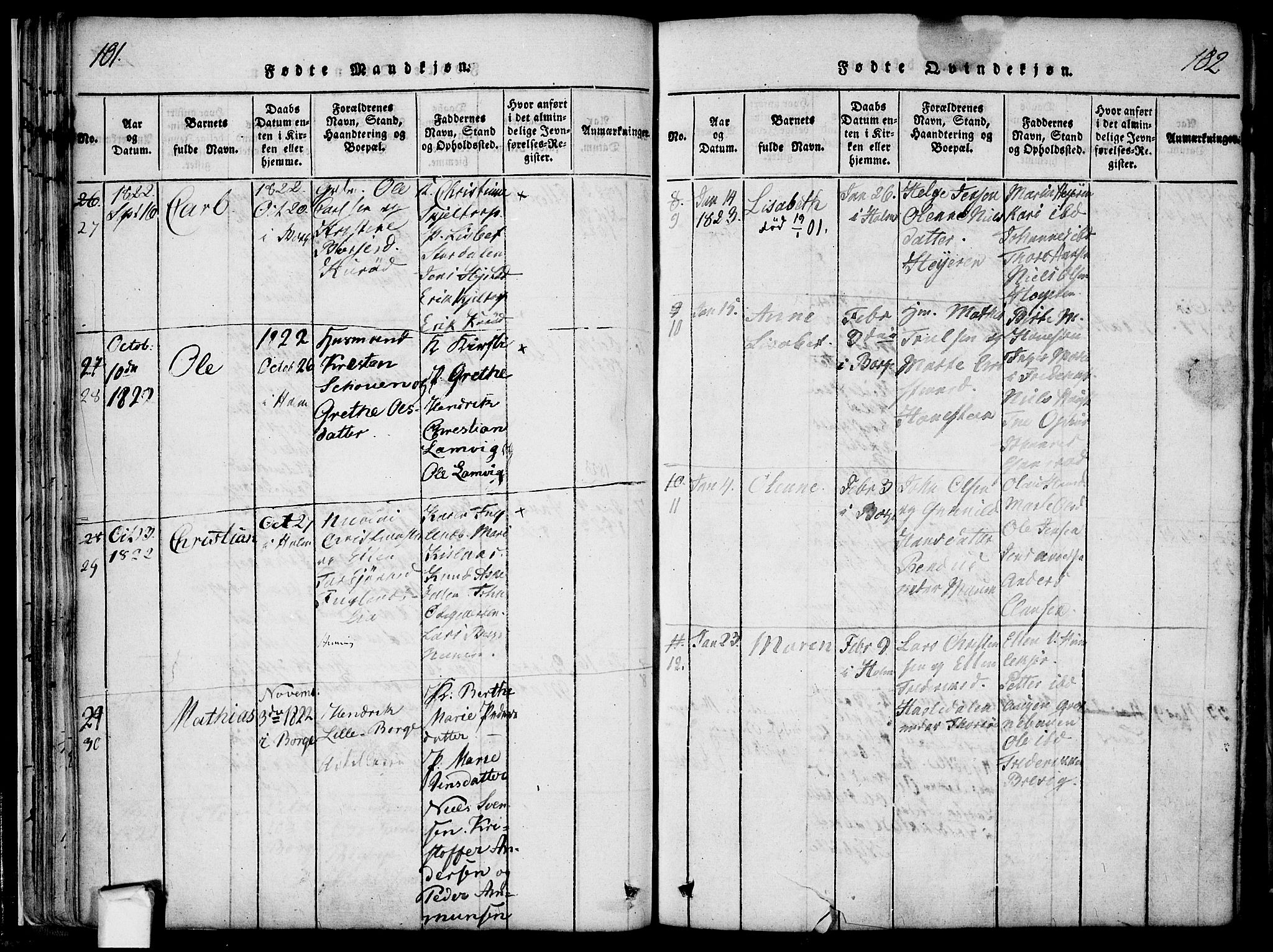 Borge prestekontor Kirkebøker, AV/SAO-A-10903/F/Fa/L0003: Parish register (official) no. I 3, 1815-1836, p. 101-102