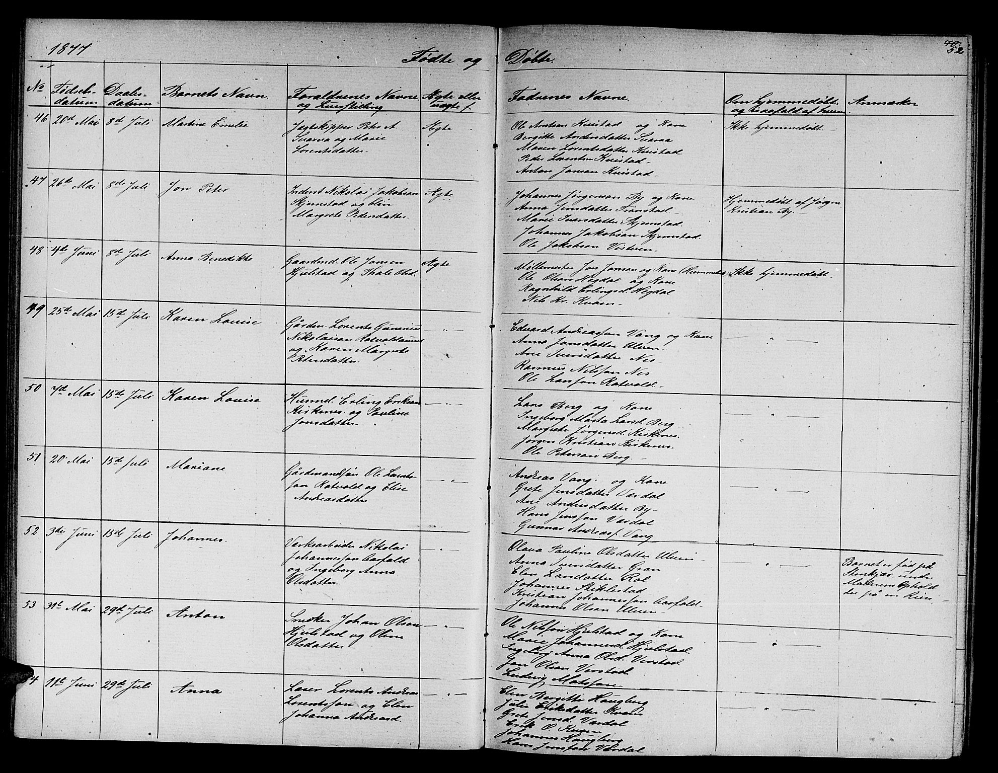Ministerialprotokoller, klokkerbøker og fødselsregistre - Nord-Trøndelag, AV/SAT-A-1458/730/L0300: Parish register (copy) no. 730C03, 1872-1879, p. 52