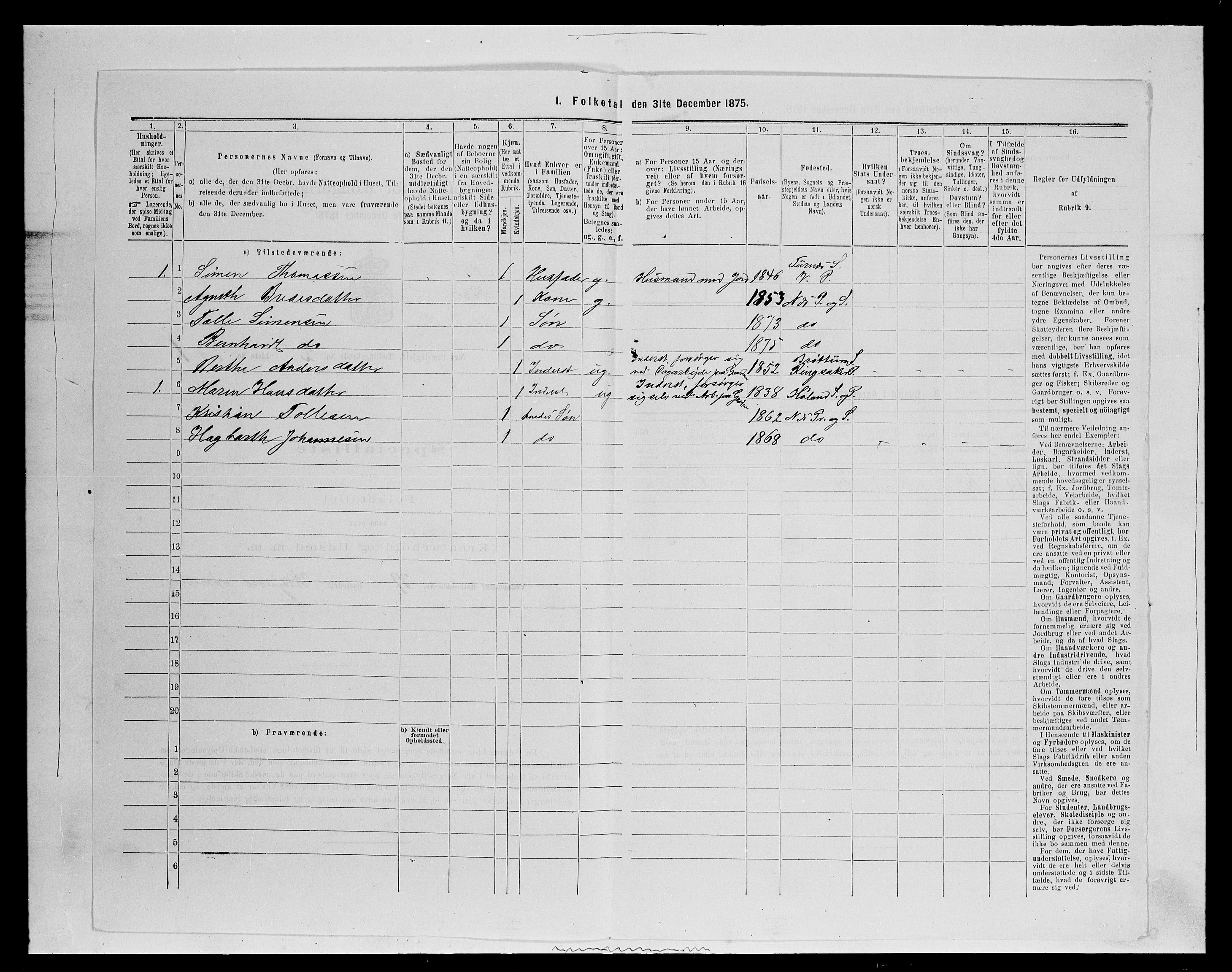 SAH, 1875 census for 0411P Nes, 1875, p. 333