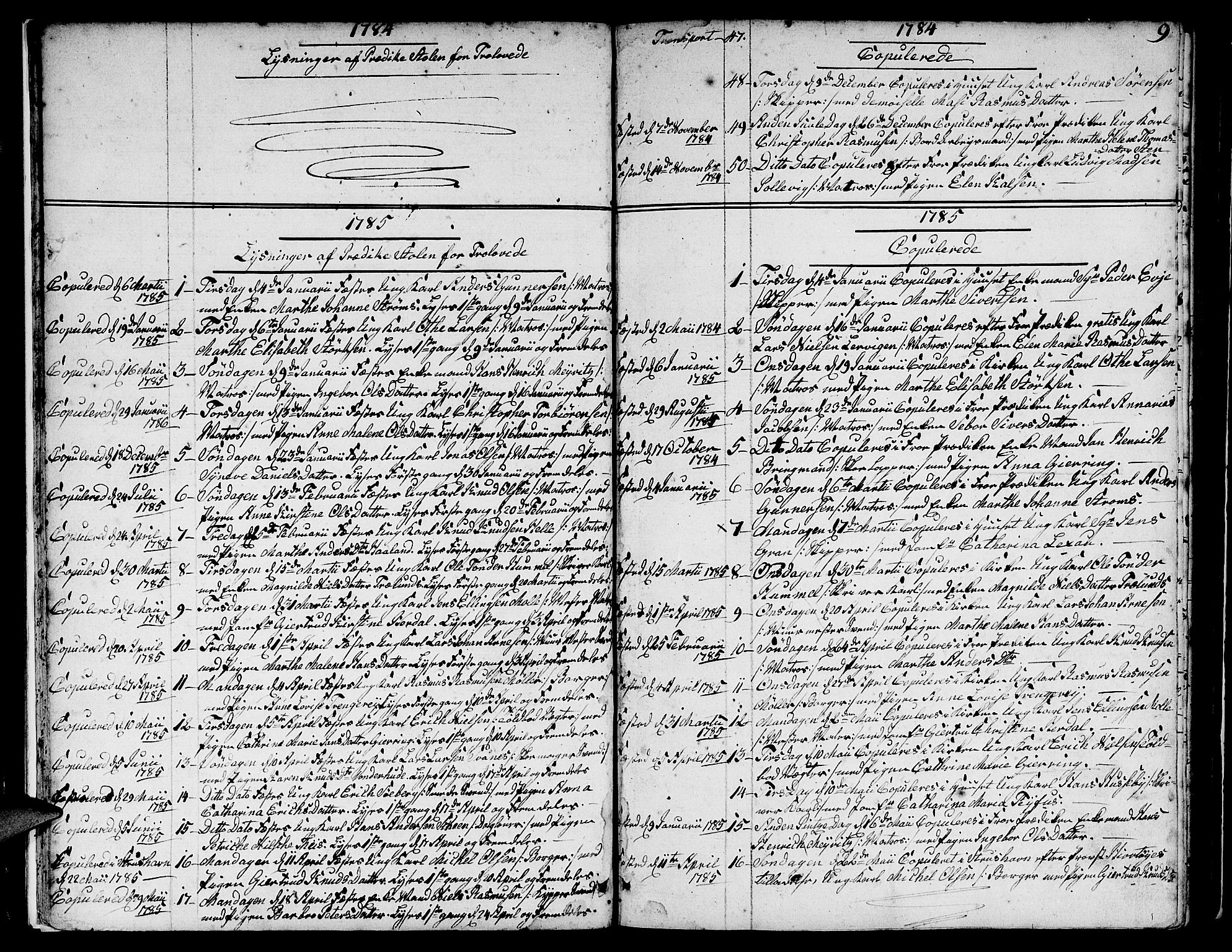 Nykirken Sokneprestembete, SAB/A-77101/H/Hab: Parish register (copy) no. A 2, 1782-1847, p. 9