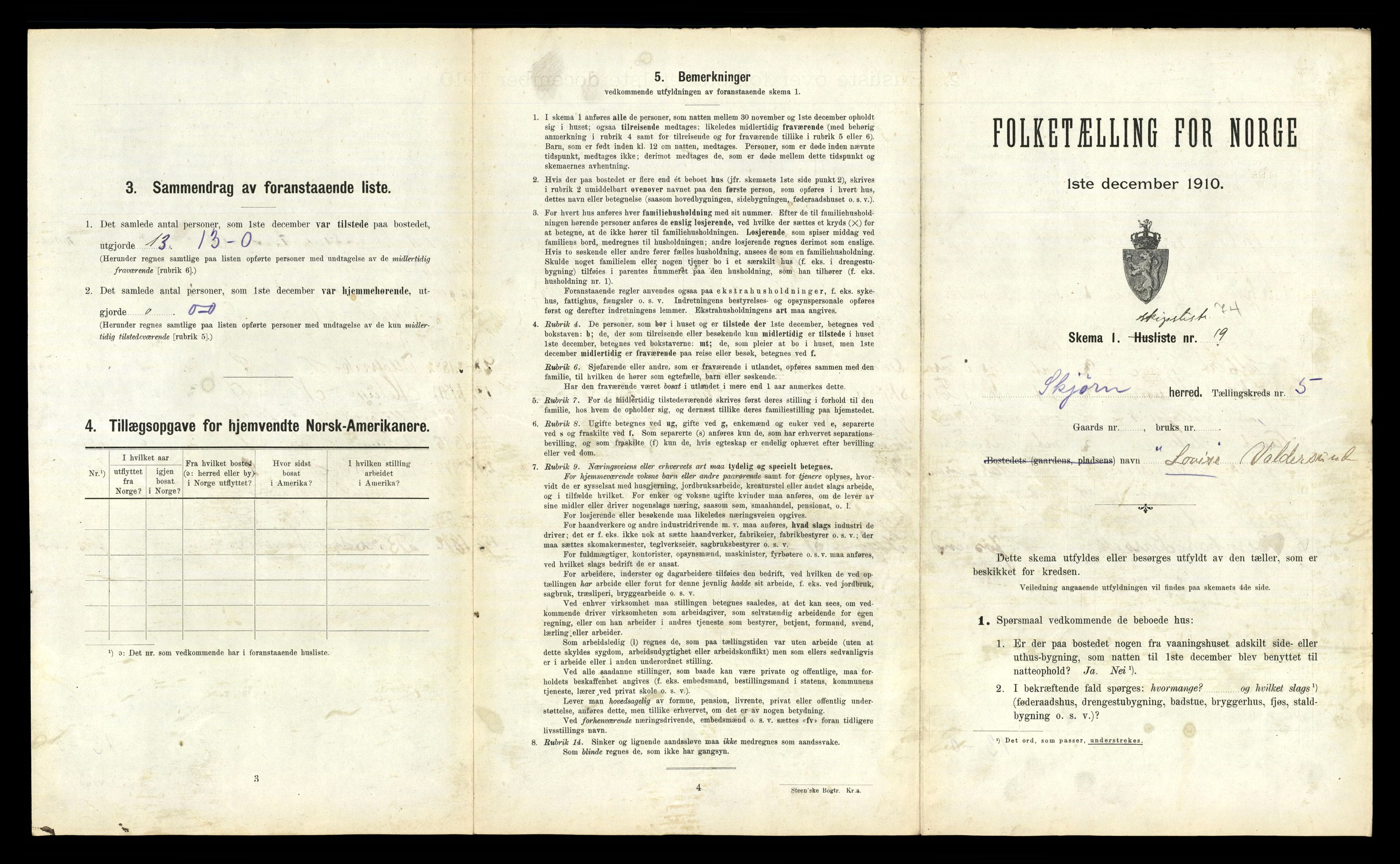 RA, 1910 census for Stjørna, 1910, p. 713