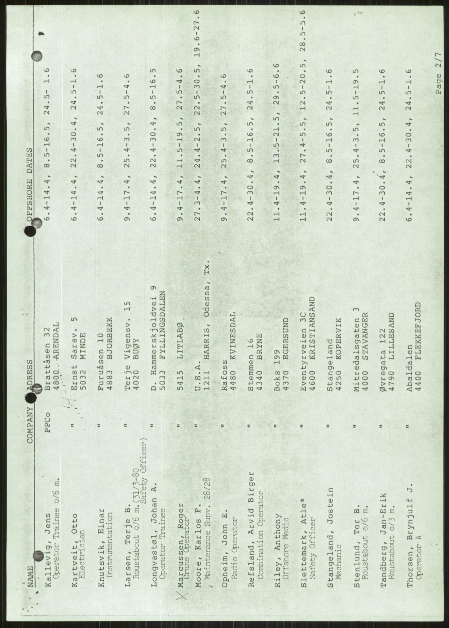 Justisdepartementet, Granskningskommisjonen ved Alexander Kielland-ulykken 27.3.1980, AV/RA-S-1165/D/L0011: 0001 Politiavhør/G Oljedirektoratet (G5)/0003 Møter, beslutninger m.v. vedr. arbeidet til kommisjonen, 1980-1981, p. 11