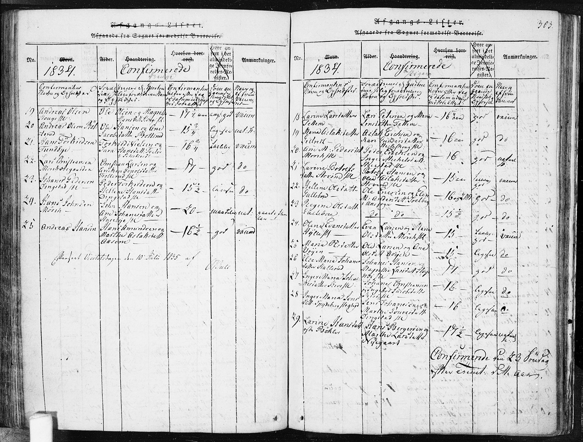 Spydeberg prestekontor Kirkebøker, AV/SAO-A-10924/F/Fa/L0004: Parish register (official) no. I 4, 1814-1841, p. 303