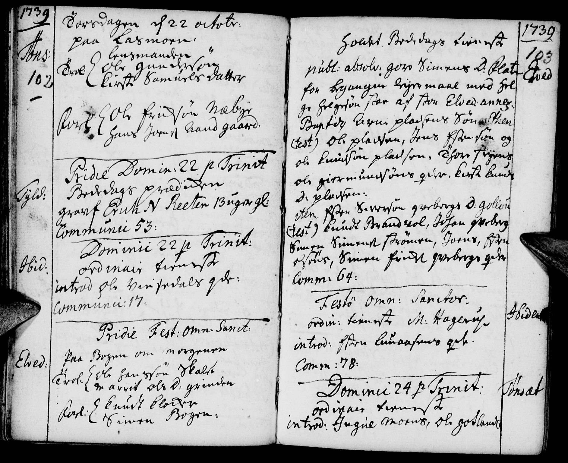 Tynset prestekontor, SAH/PREST-058/H/Ha/Haa/L0002: Parish register (official) no. 2, 1737-1767, p. 102-103