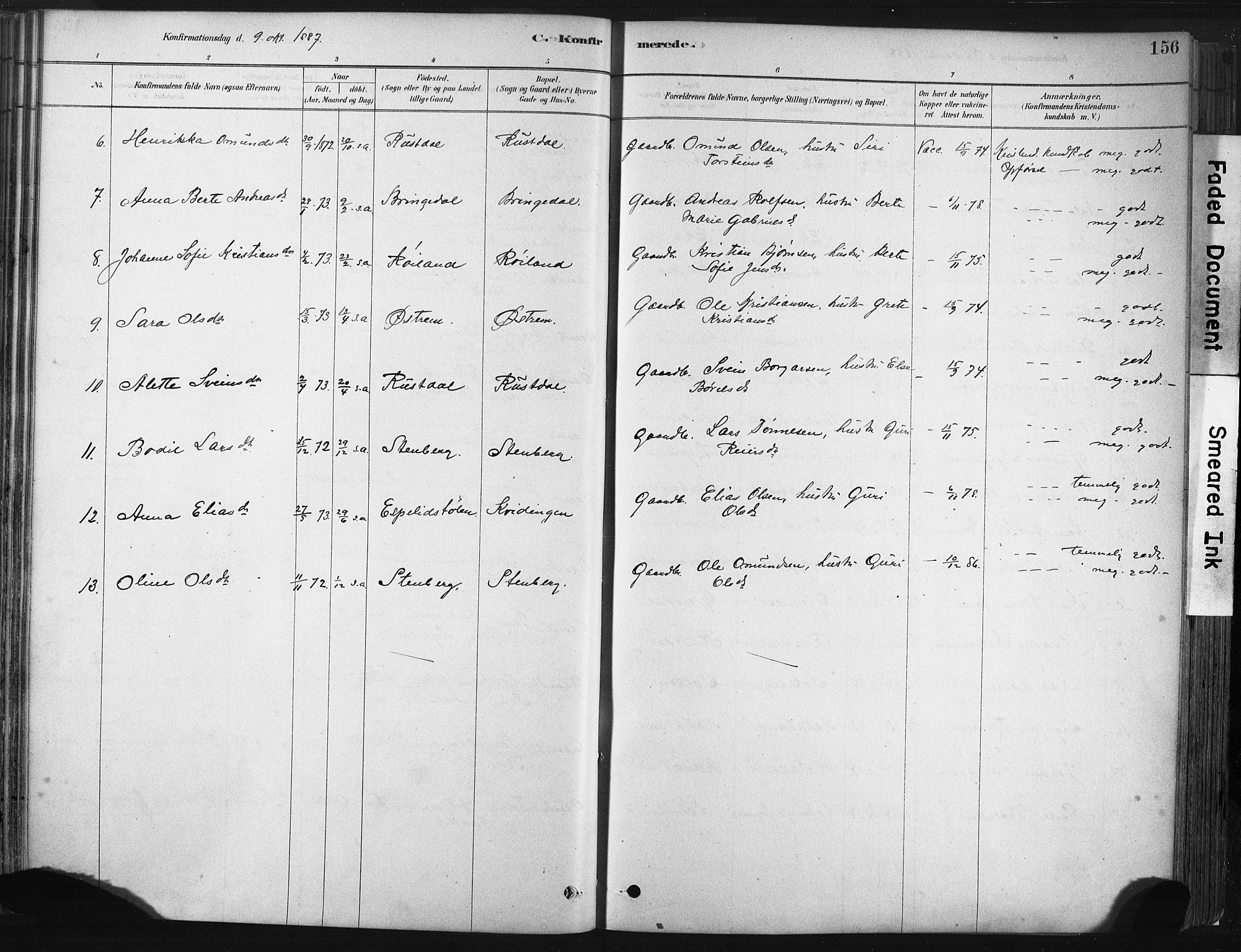 Lund sokneprestkontor, AV/SAST-A-101809/S06/L0011: Parish register (official) no. A 10, 1877-1904, p. 156