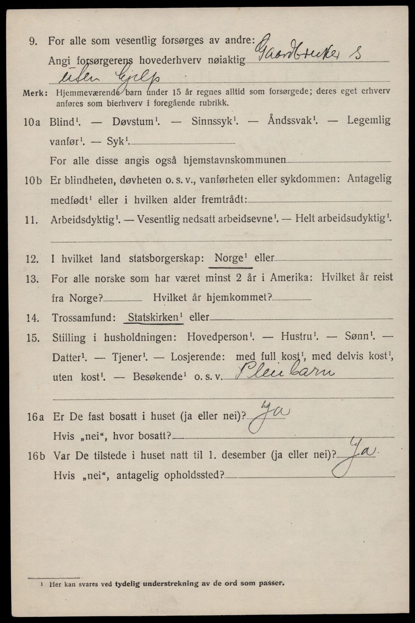 SAST, 1920 census for Skjold, 1920, p. 2683