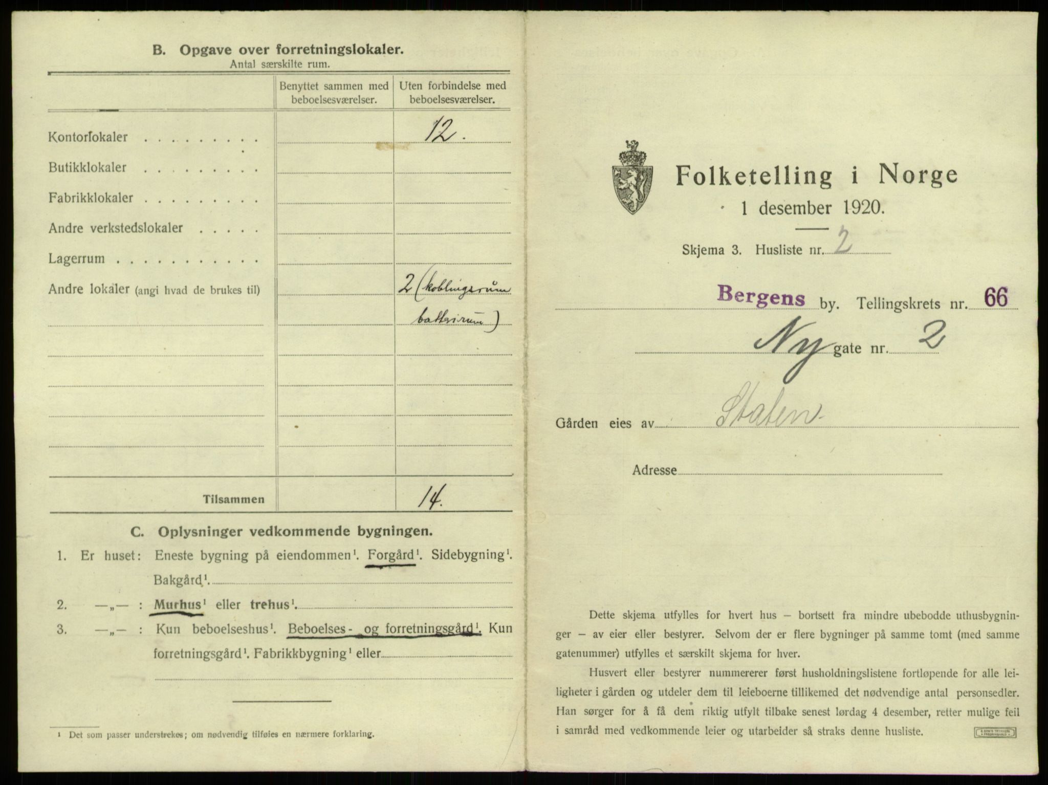 SAB, 1920 census for Bergen, 1920, p. 5921