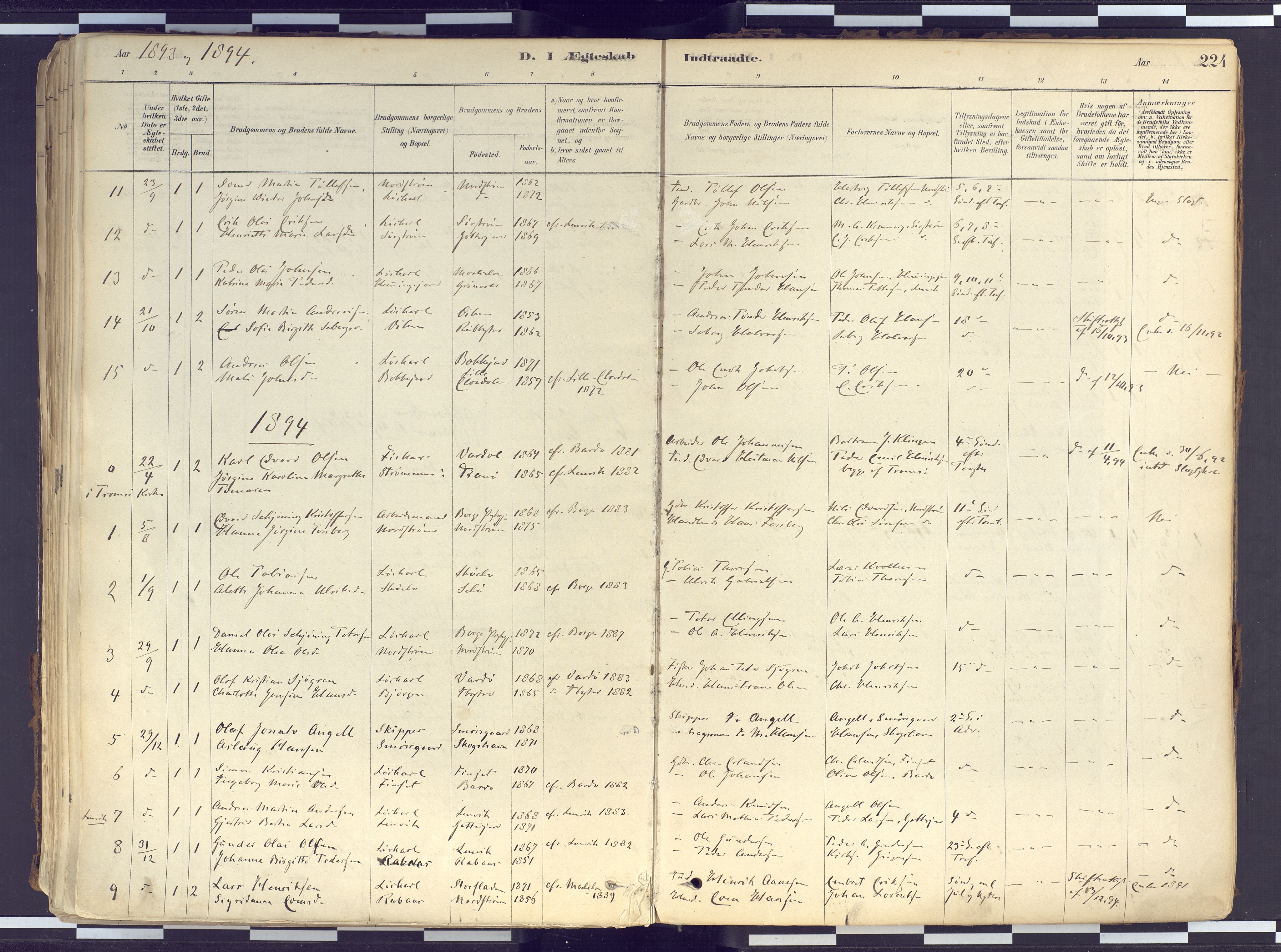 Tranøy sokneprestkontor, AV/SATØ-S-1313/I/Ia/Iaa/L0010kirke: Parish register (official) no. 10, 1878-1904, p. 224