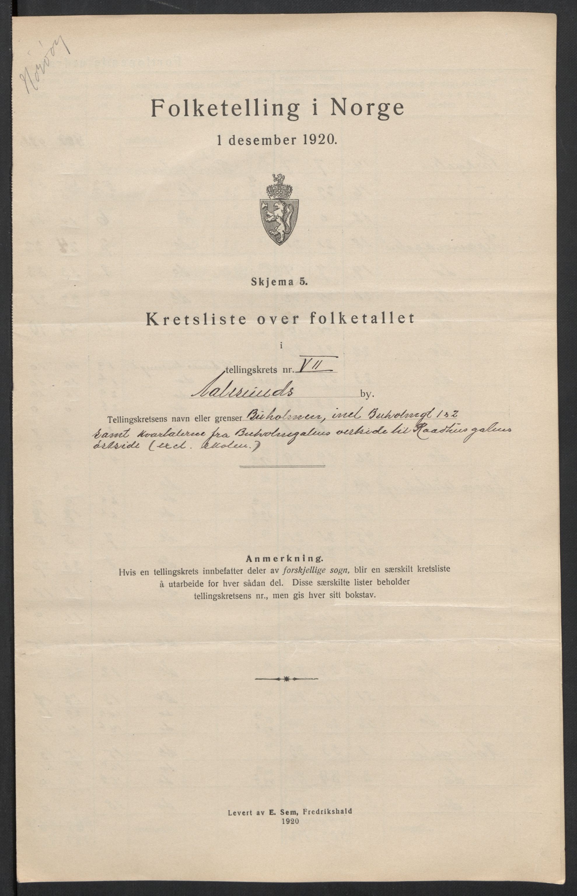 SAT, 1920 census for Ålesund, 1920, p. 24