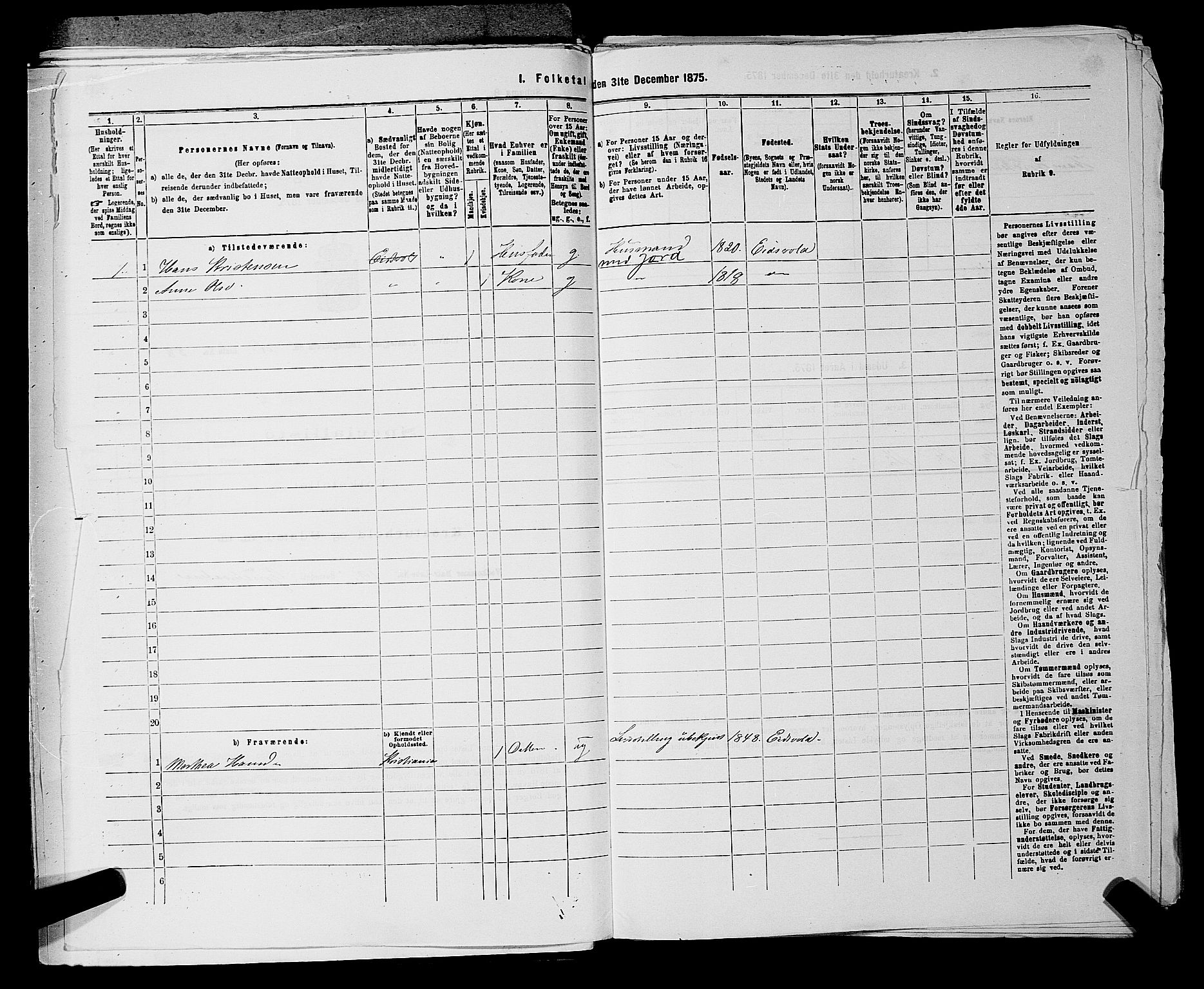 RA, 1875 census for 0237P Eidsvoll, 1875, p. 213