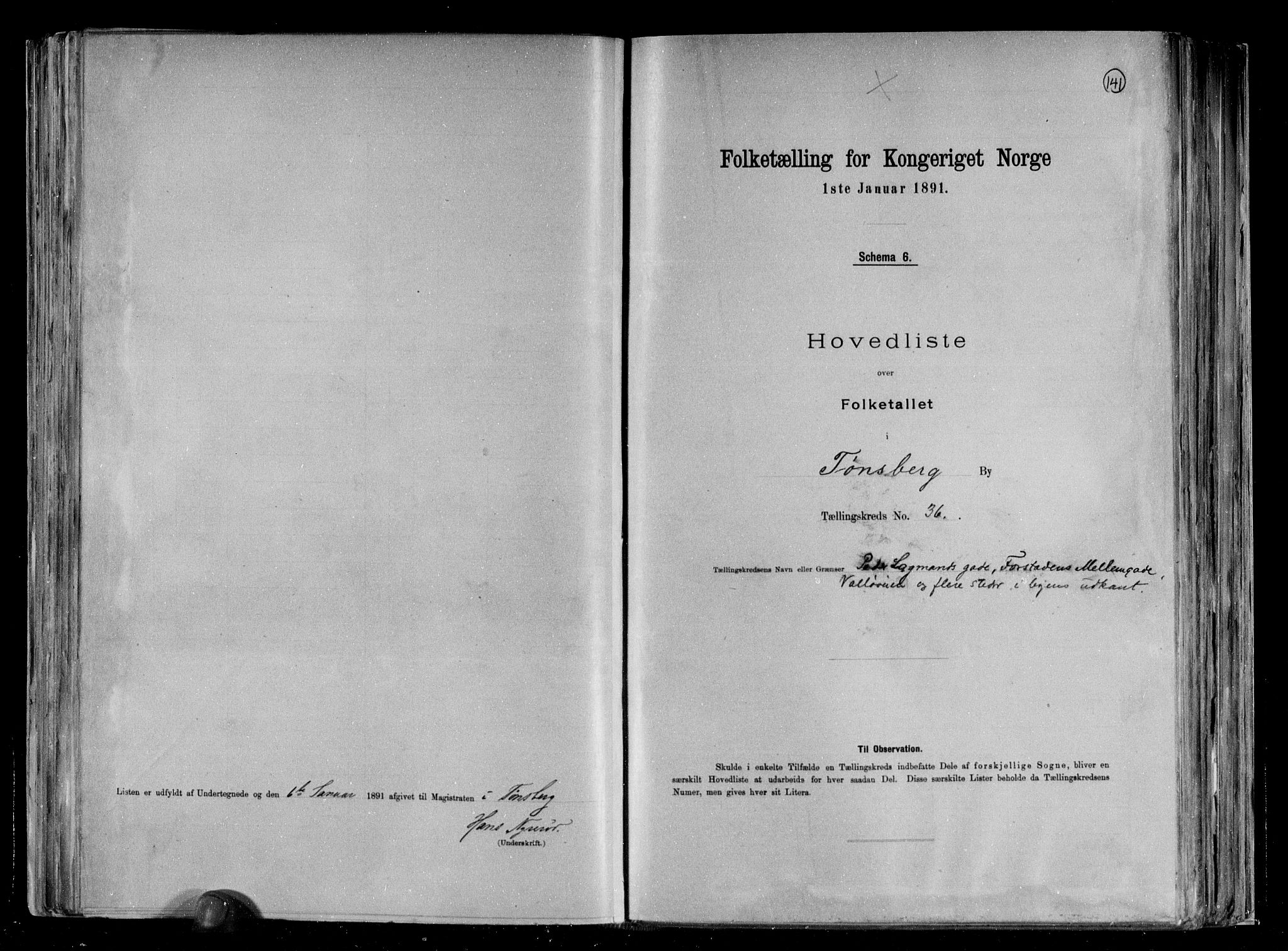 RA, 1891 census for 0705 Tønsberg, 1891, p. 75