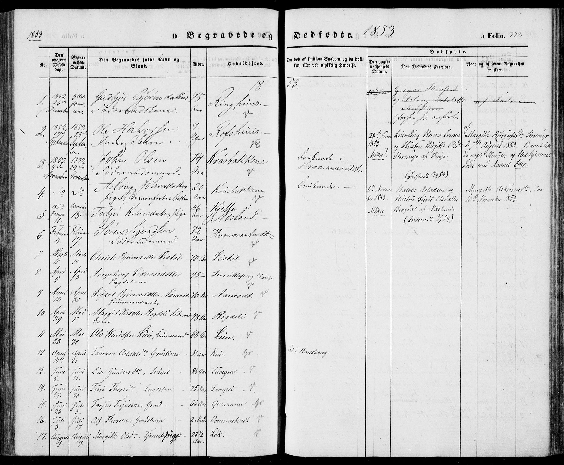 Vinje kirkebøker, SAKO/A-312/F/Fa/L0004: Parish register (official) no. I 4, 1843-1869, p. 342