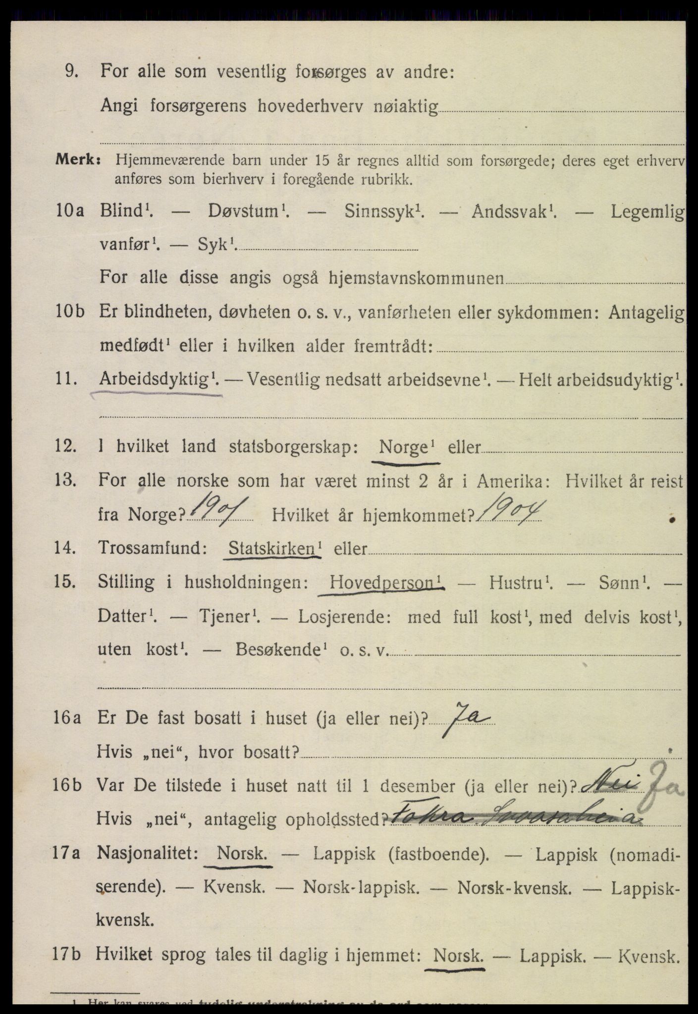 SAT, 1920 census for Snåsa, 1920, p. 4331