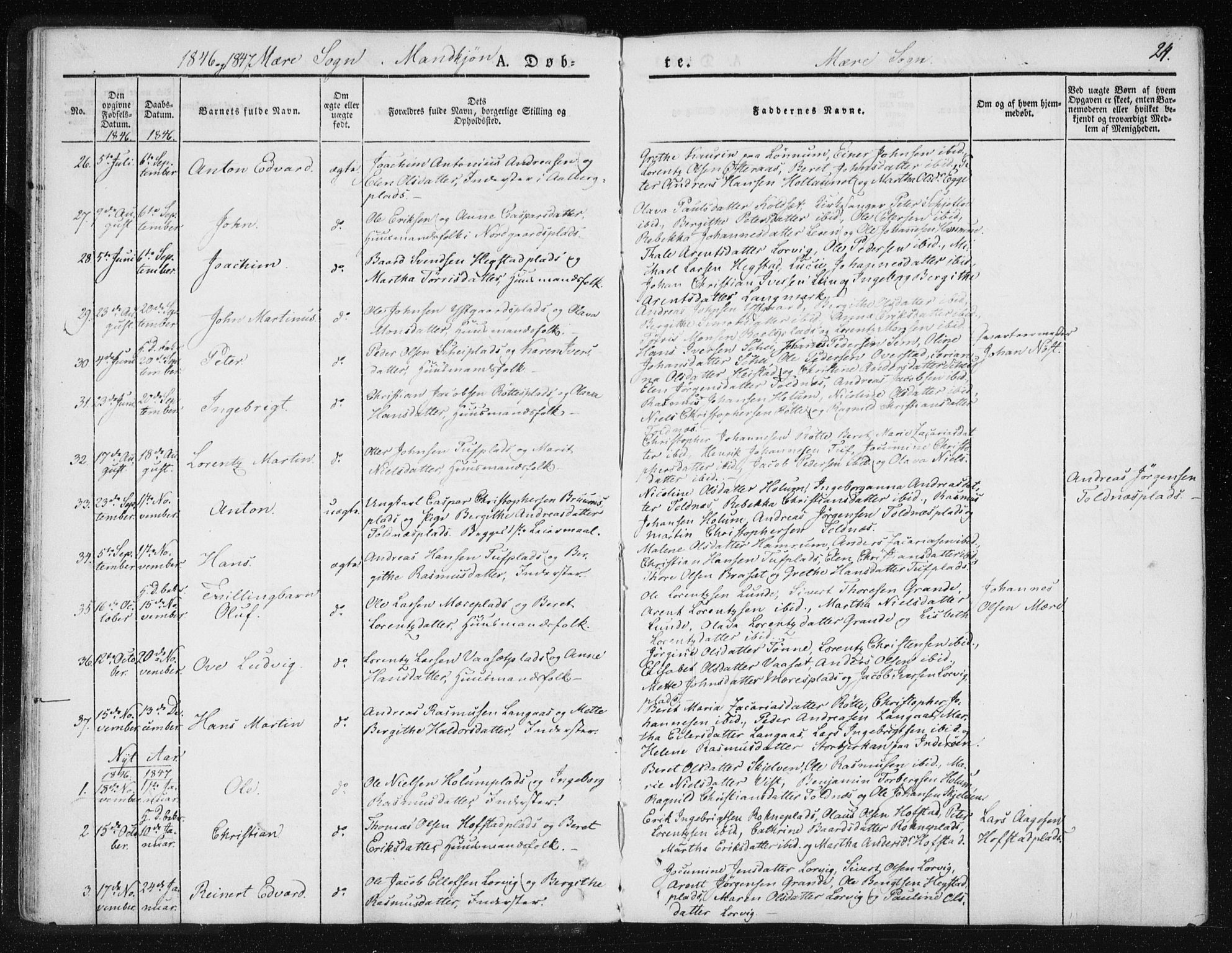Ministerialprotokoller, klokkerbøker og fødselsregistre - Nord-Trøndelag, SAT/A-1458/735/L0339: Parish register (official) no. 735A06 /1, 1836-1848, p. 24
